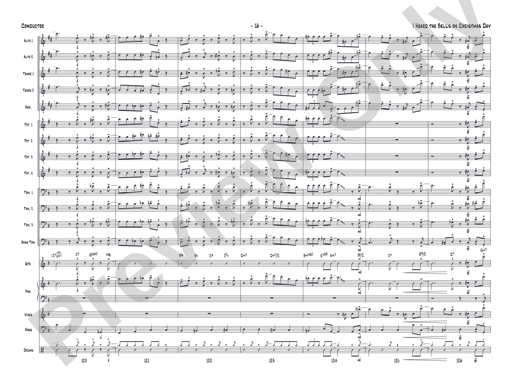 I Heard the Bells on Christmas Day: Jazz Ensemble Conductor Score & Parts