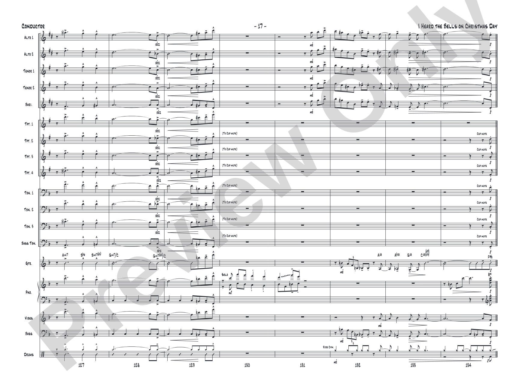 I Heard the Bells on Christmas Day: Jazz Ensemble Conductor Score & Parts