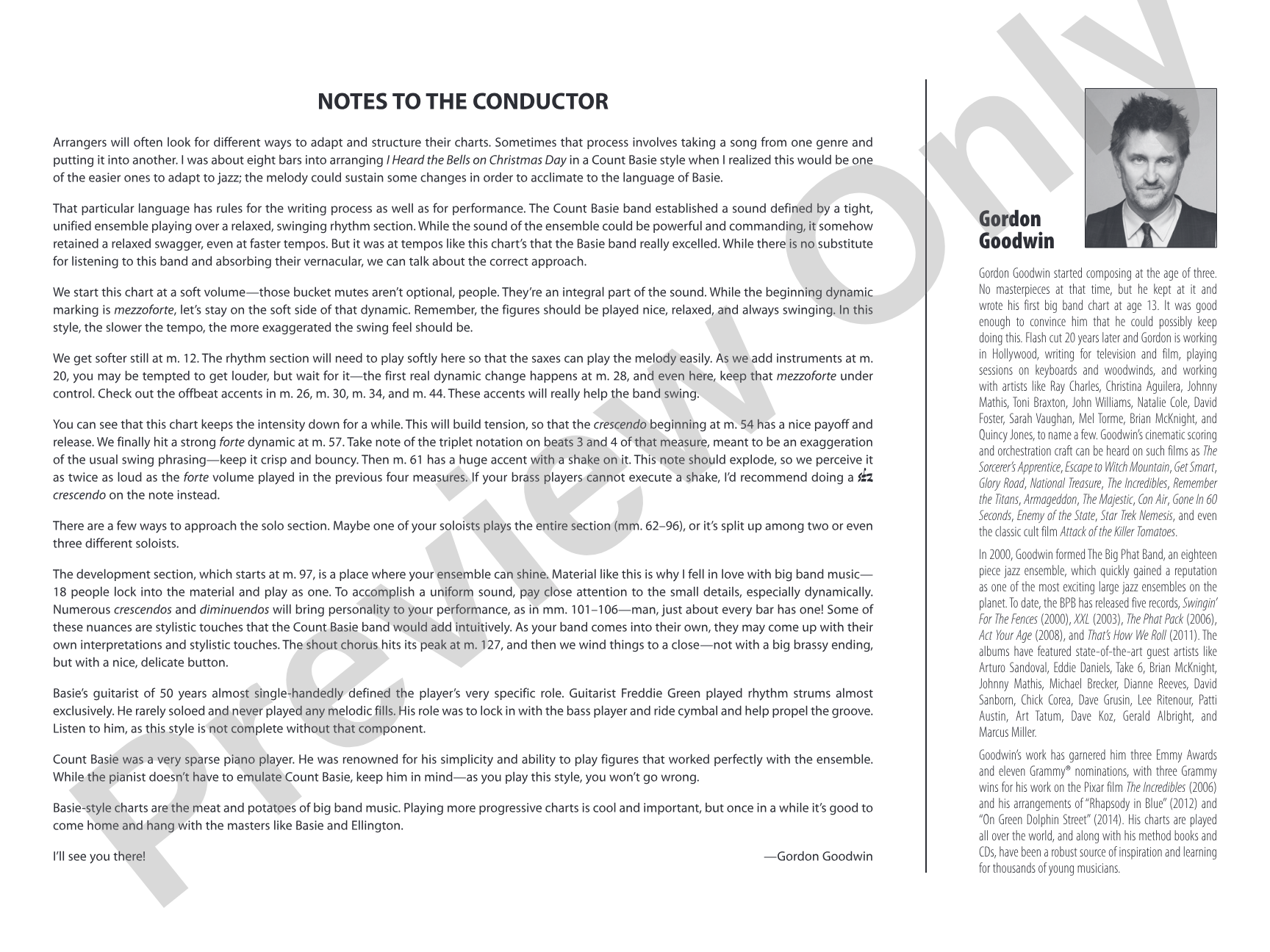 I Heard the Bells on Christmas Day: Jazz Ensemble Conductor Score & Parts