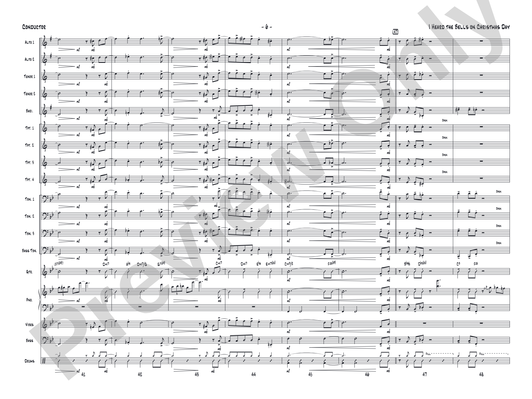 I Heard the Bells on Christmas Day: Jazz Ensemble Conductor Score & Parts