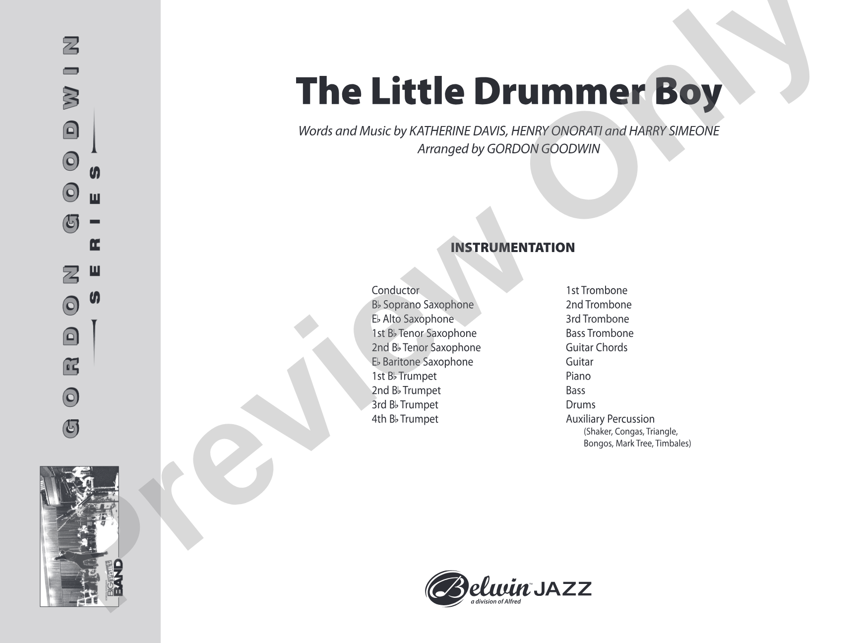 The Little Drummer Boy: Jazz Ensemble Conductor Score & Parts