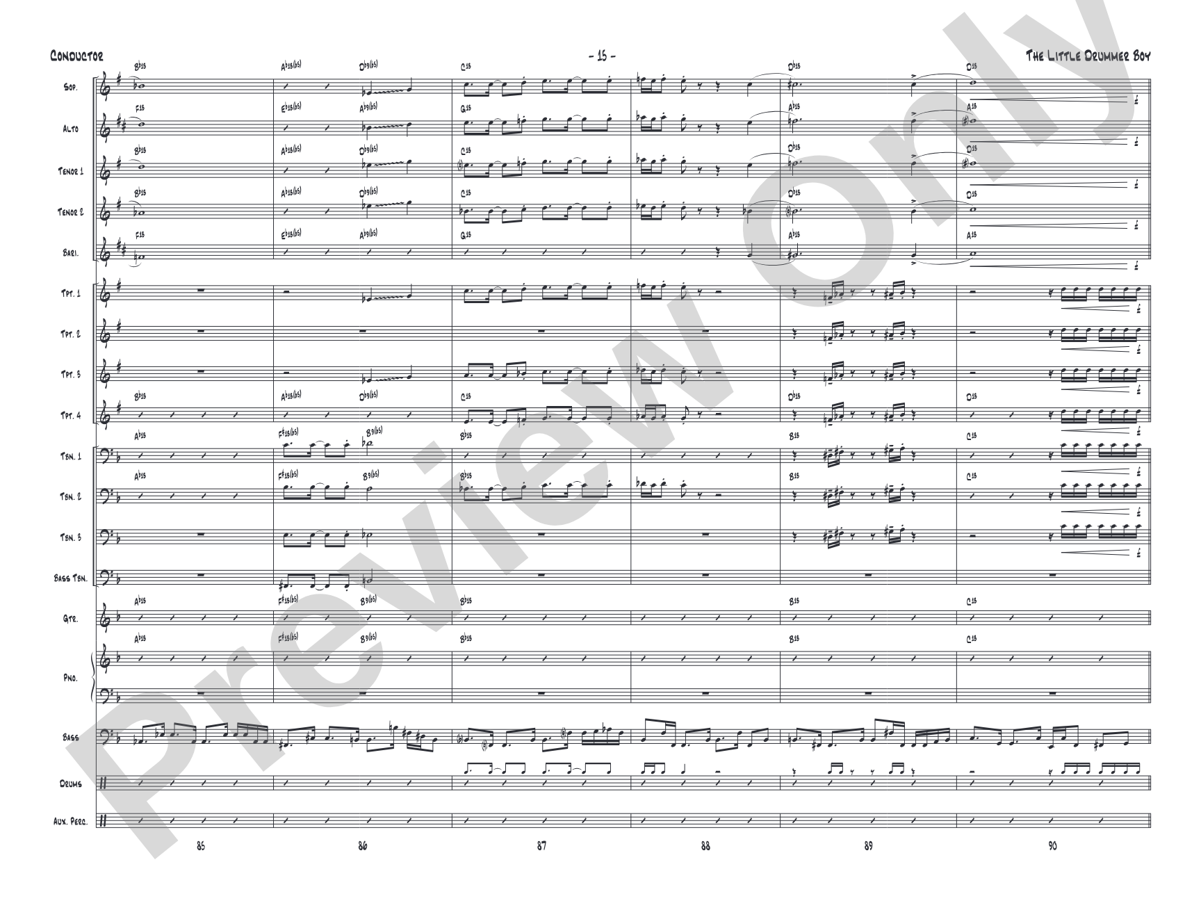 The Little Drummer Boy: Jazz Ensemble Conductor Score & Parts