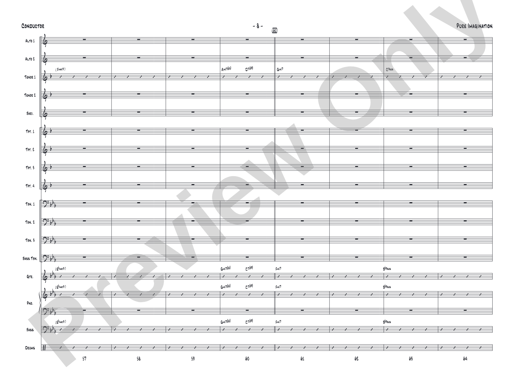 Pure Imagination: Jazz Ensemble Conductor Score & Parts