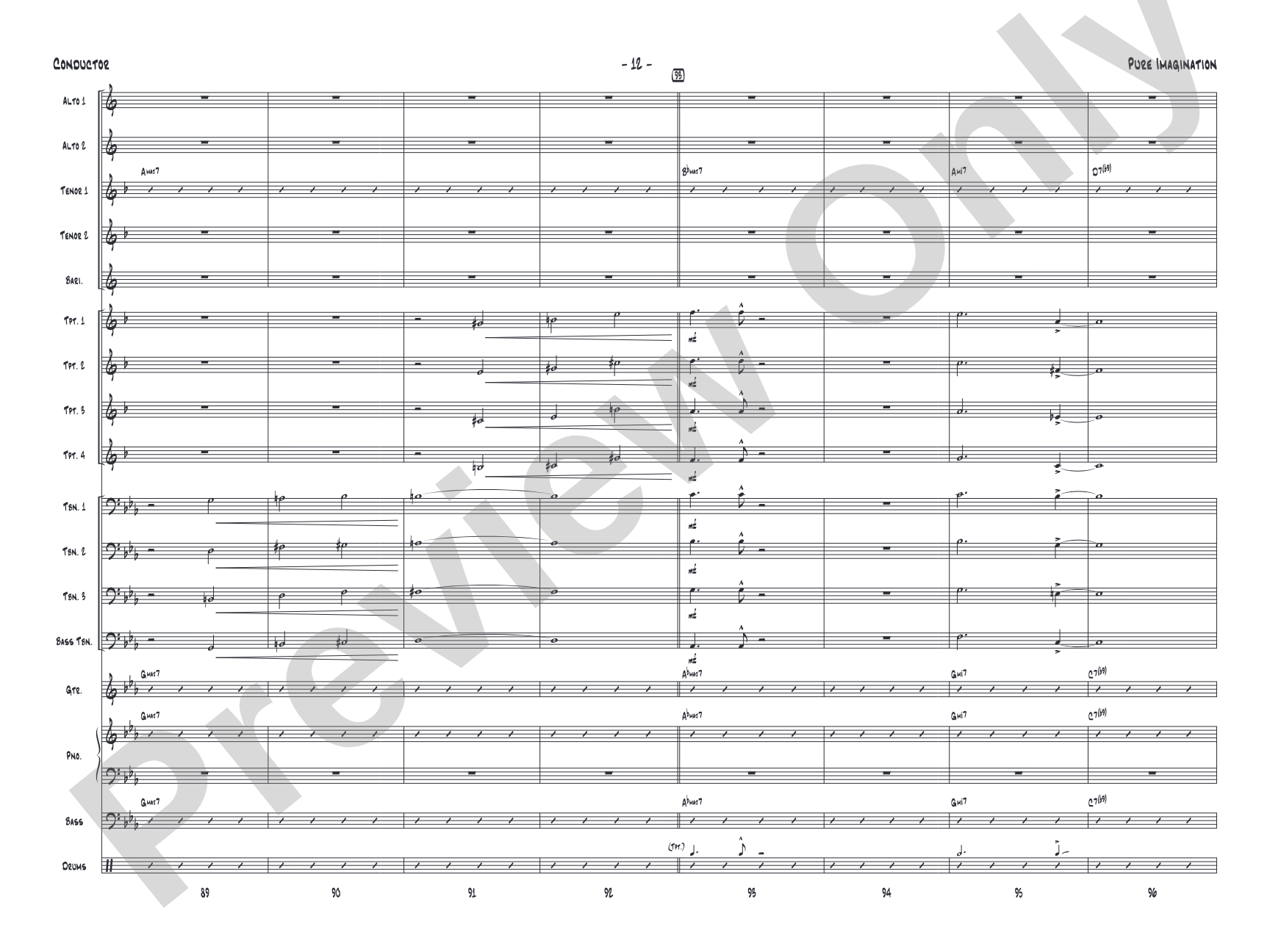 Pure Imagination: Jazz Ensemble Conductor Score & Parts