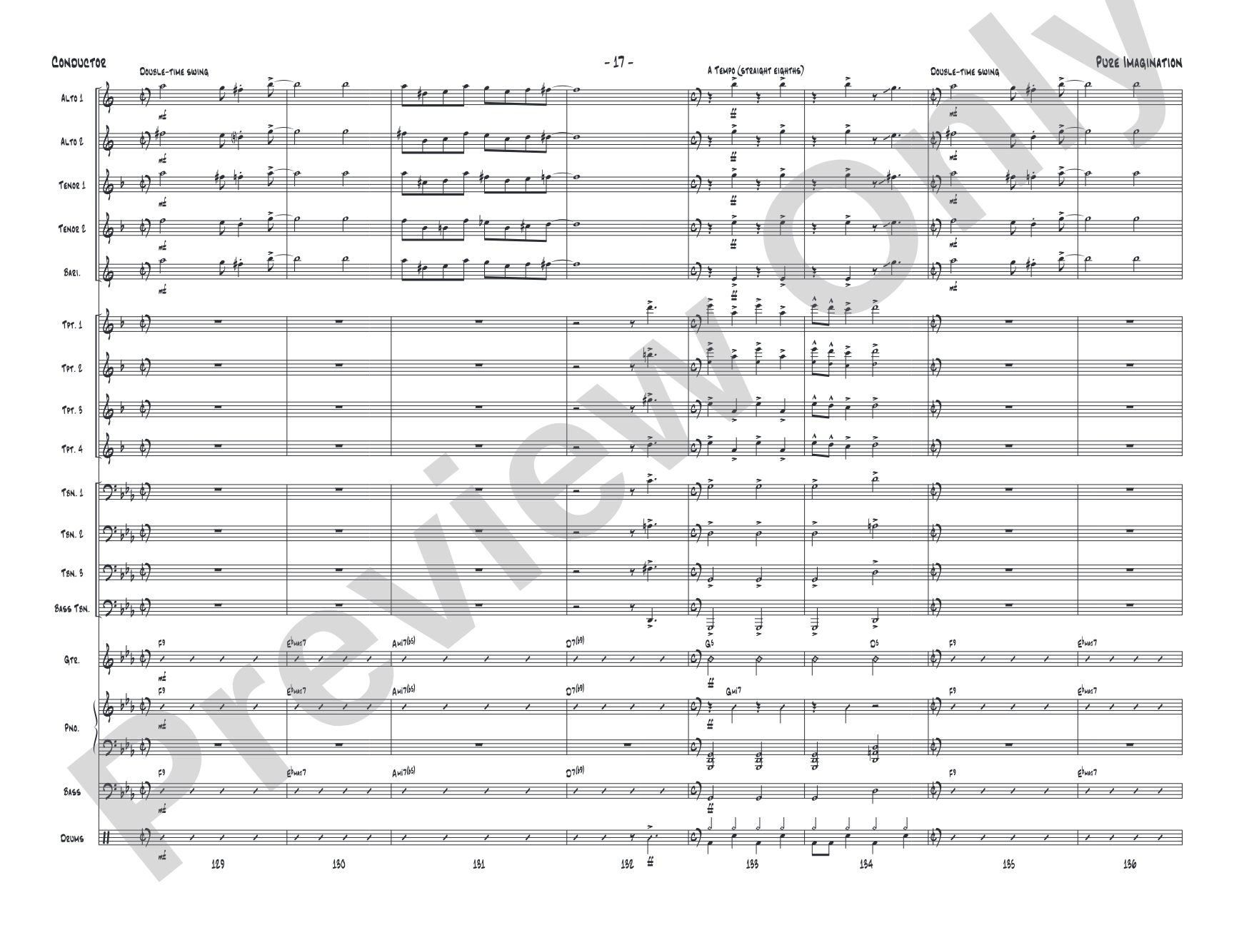 Pure Imagination: Jazz Ensemble Conductor Score & Parts