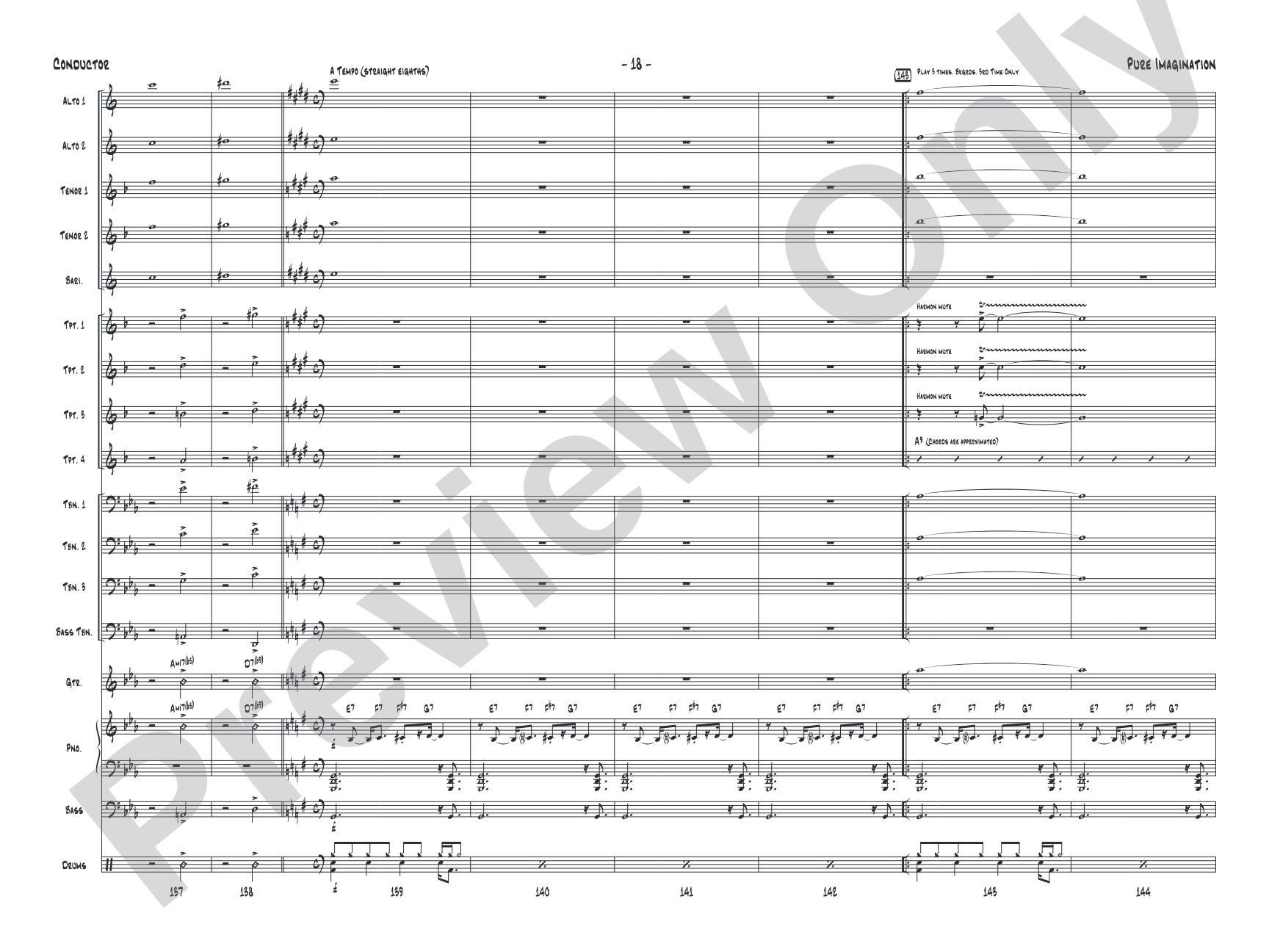Pure Imagination: Jazz Ensemble Conductor Score & Parts