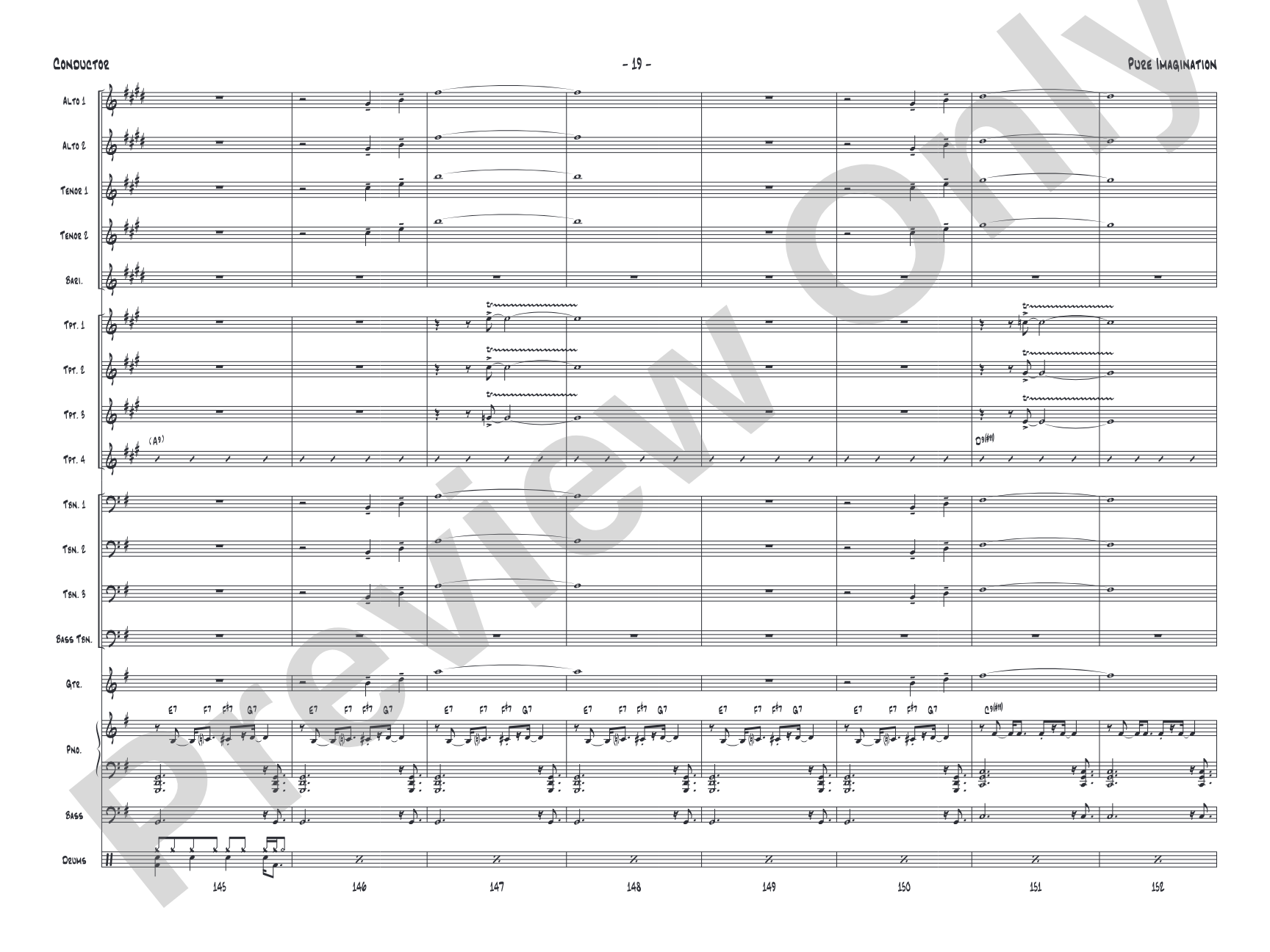 Pure Imagination: Jazz Ensemble Conductor Score & Parts