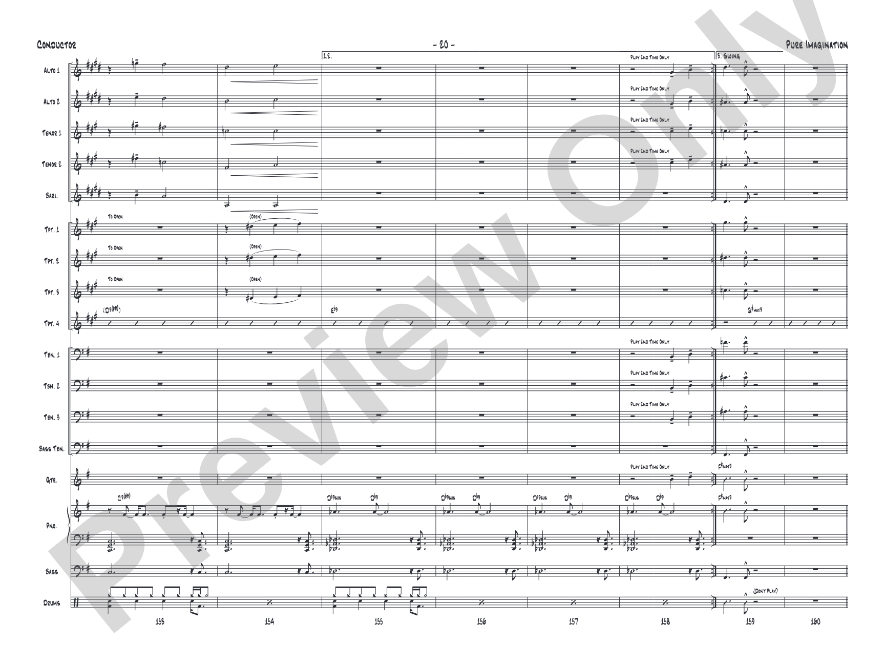 Pure Imagination: Jazz Ensemble Conductor Score & Parts