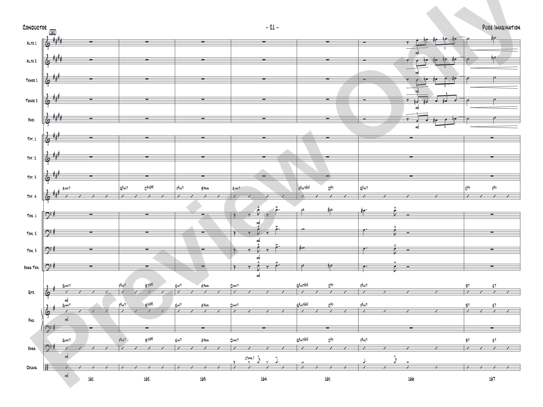 Pure Imagination: Jazz Ensemble Conductor Score & Parts