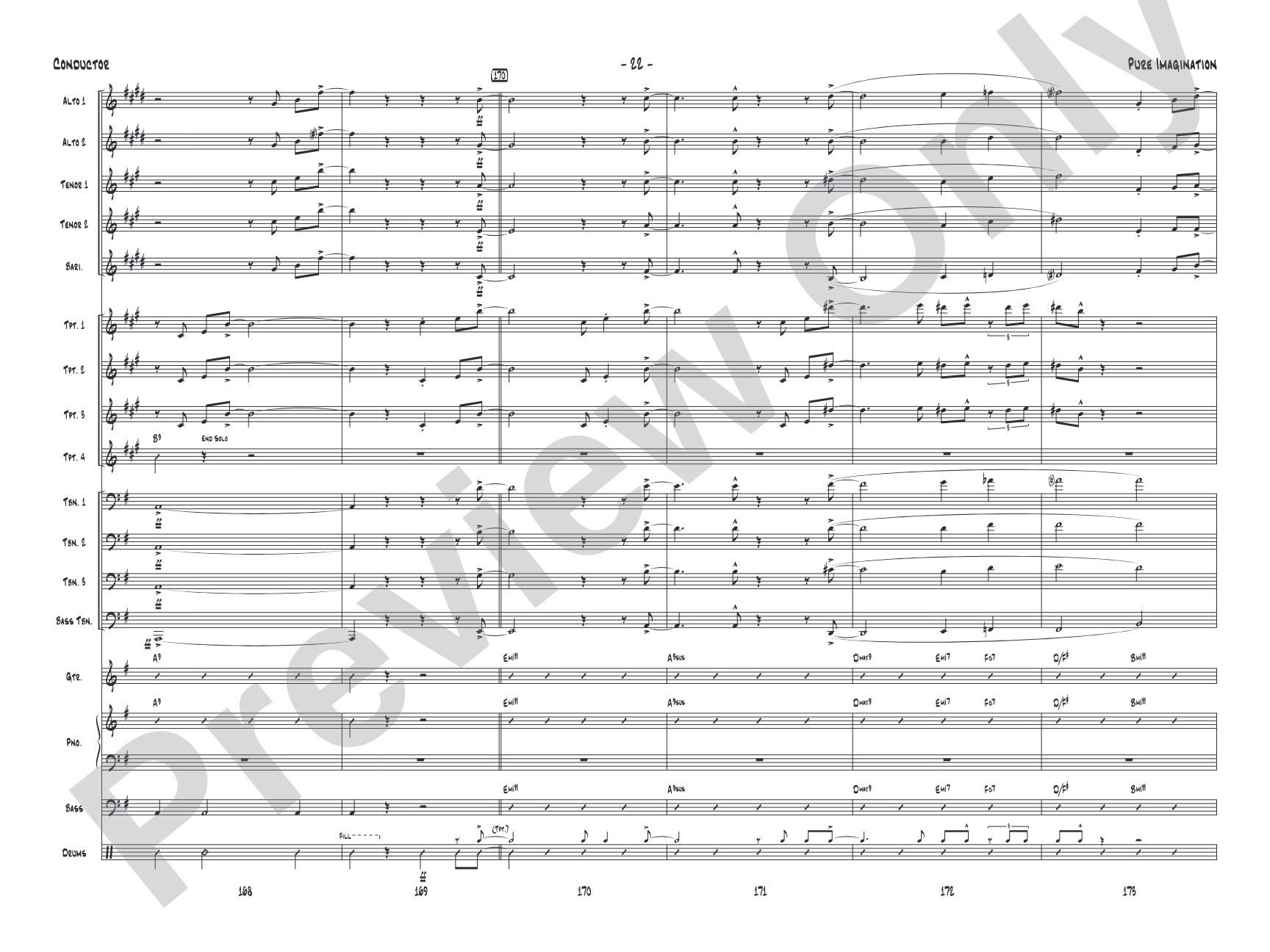 Pure Imagination: Jazz Ensemble Conductor Score & Parts