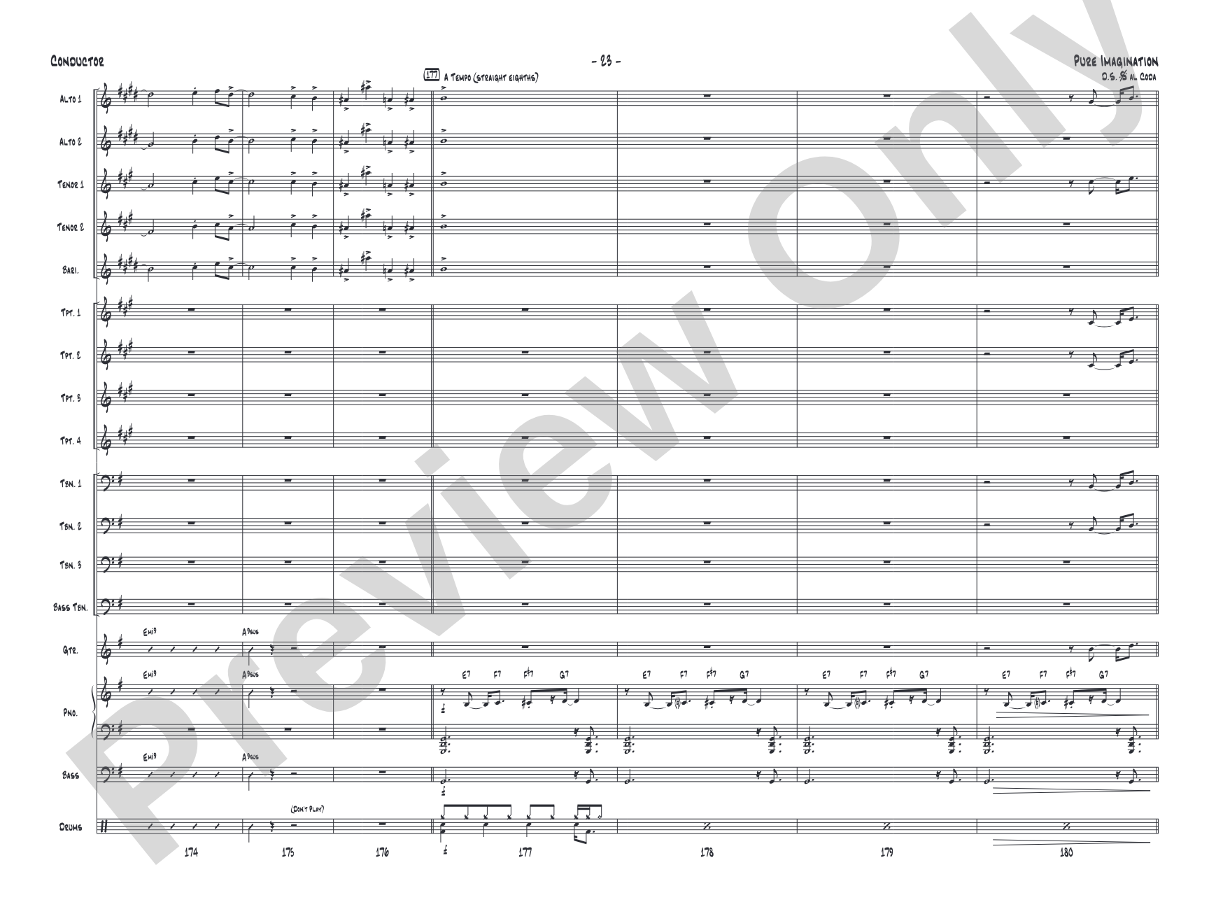 Pure Imagination: Jazz Ensemble Conductor Score & Parts