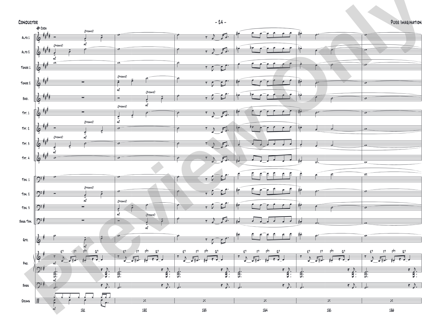 Pure Imagination: Jazz Ensemble Conductor Score & Parts