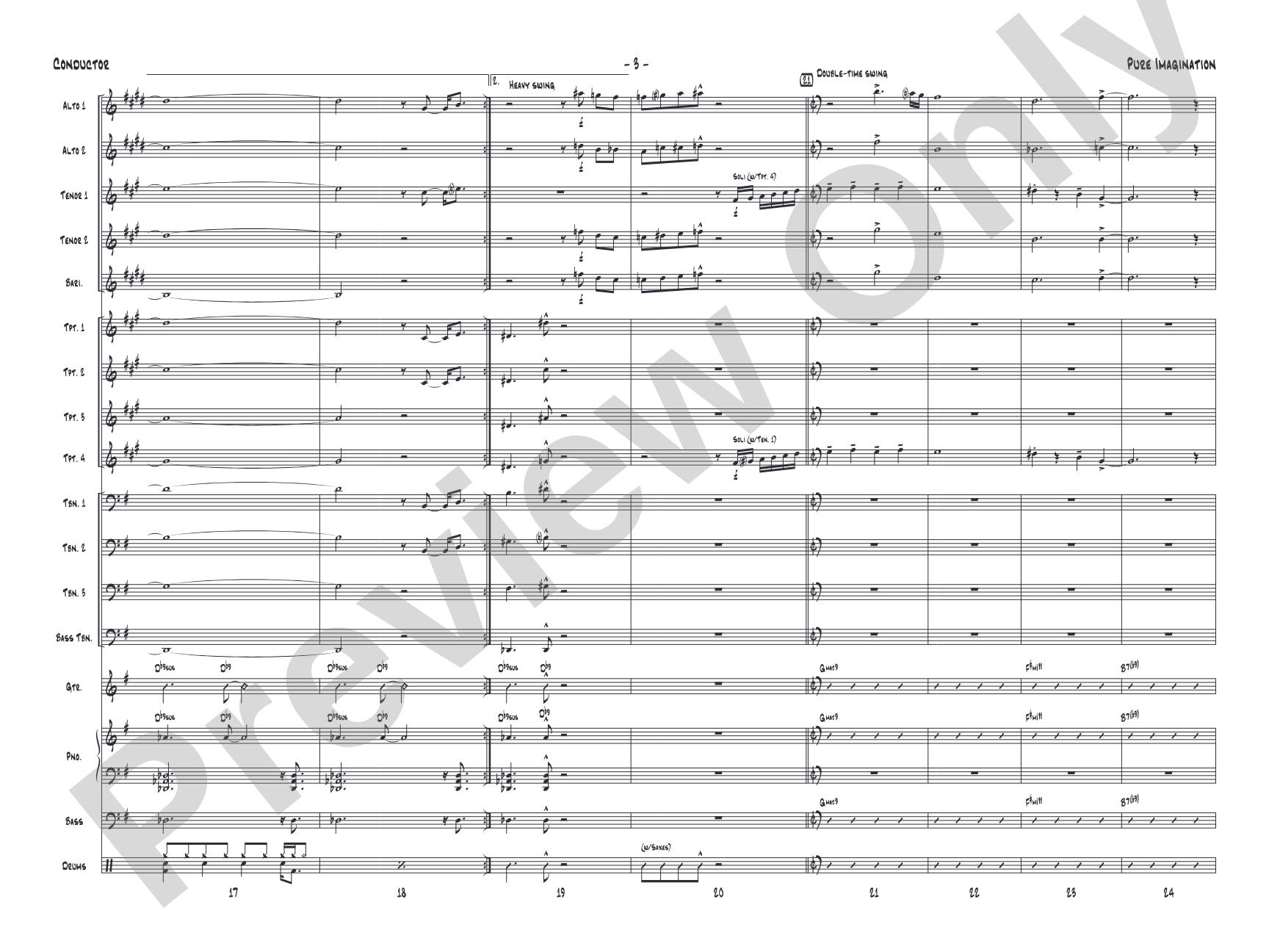 Pure Imagination: Jazz Ensemble Conductor Score & Parts