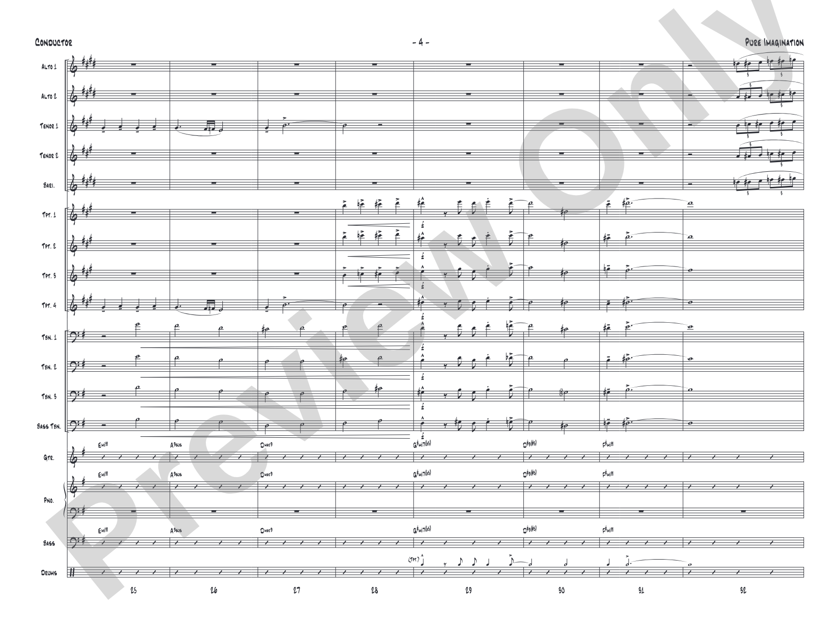 Pure Imagination: Jazz Ensemble Conductor Score & Parts