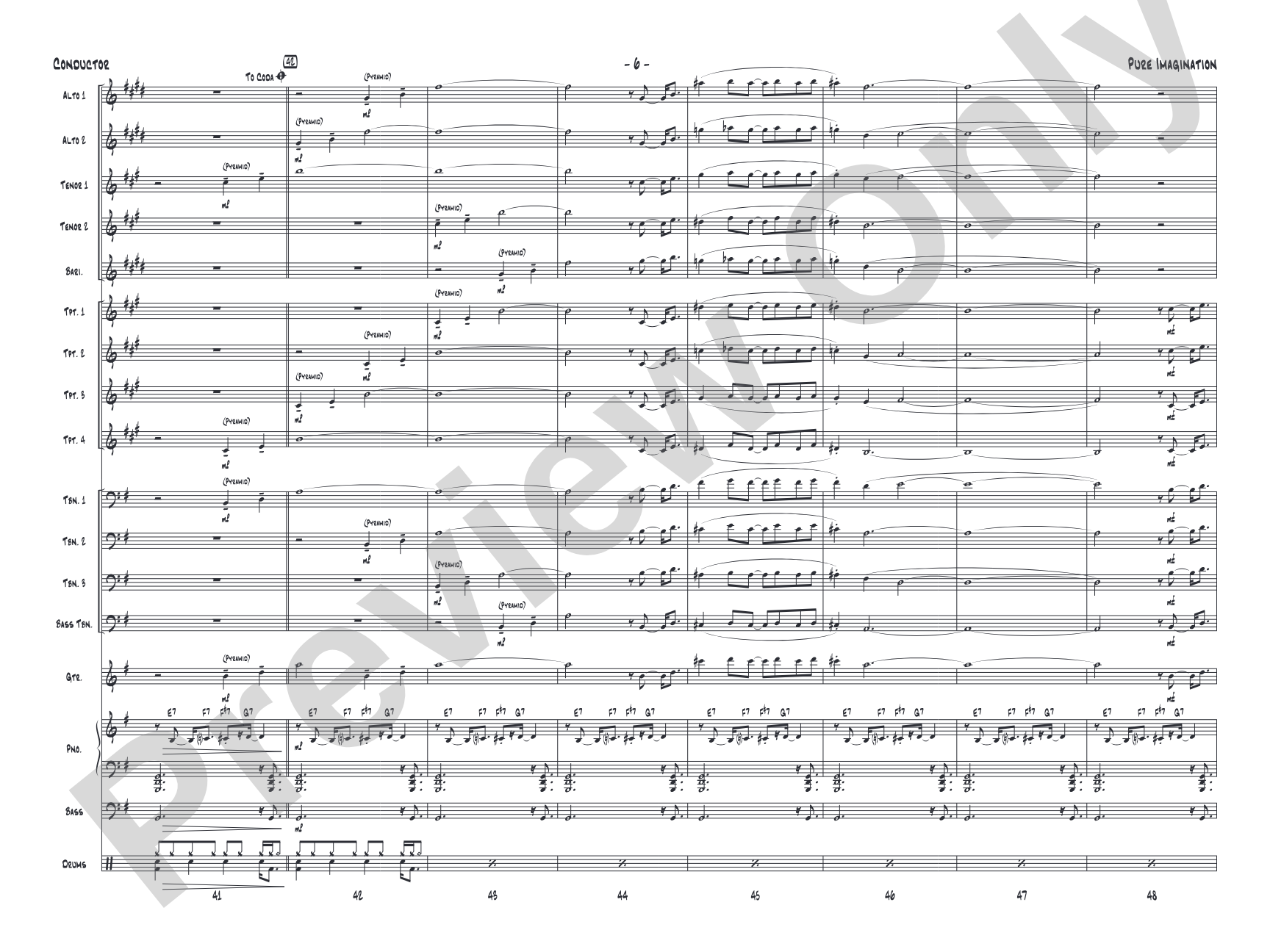 Pure Imagination: Jazz Ensemble Conductor Score & Parts