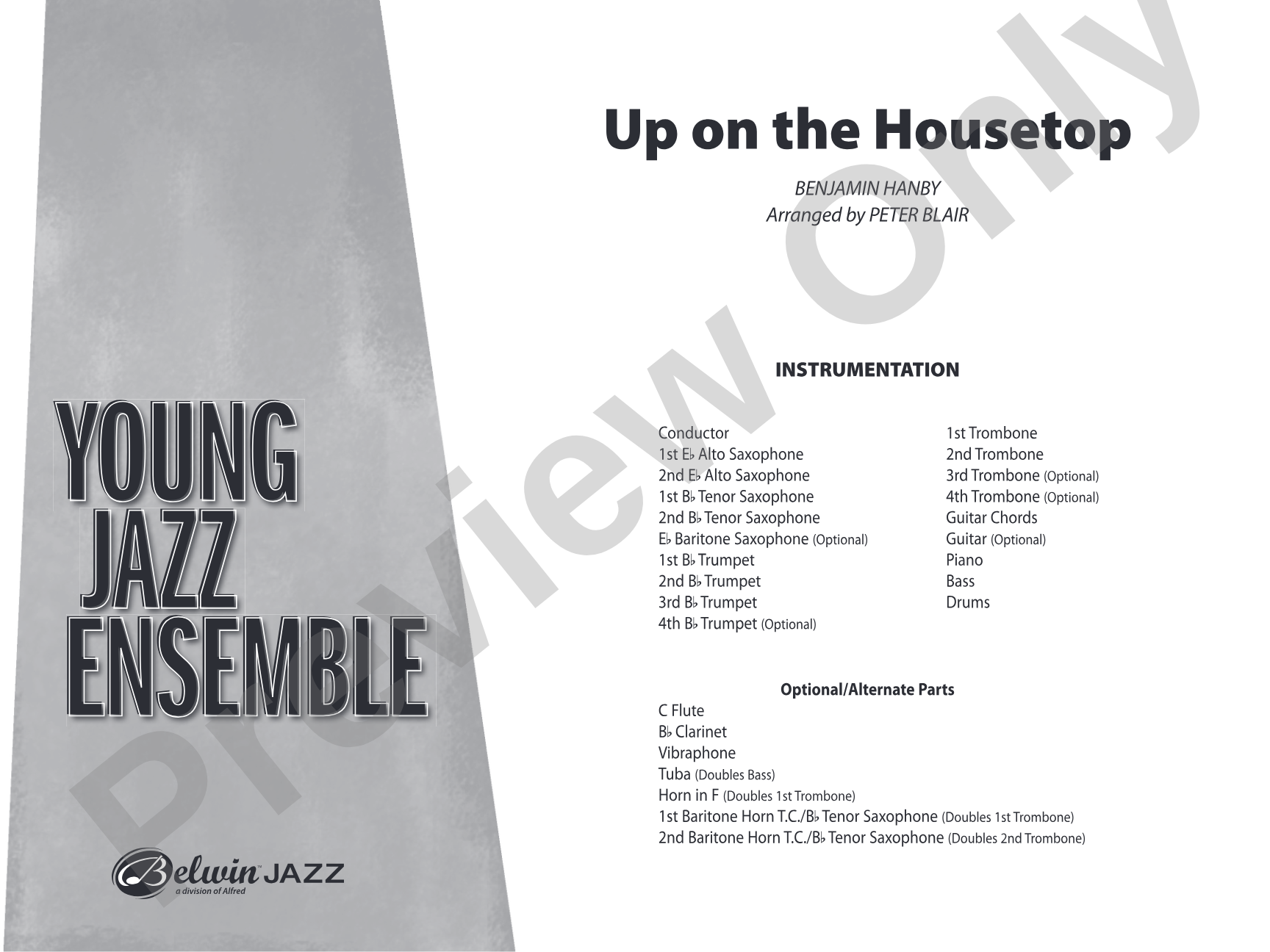 Up on the Housetop: Jazz Ensemble Conductor Score & Parts