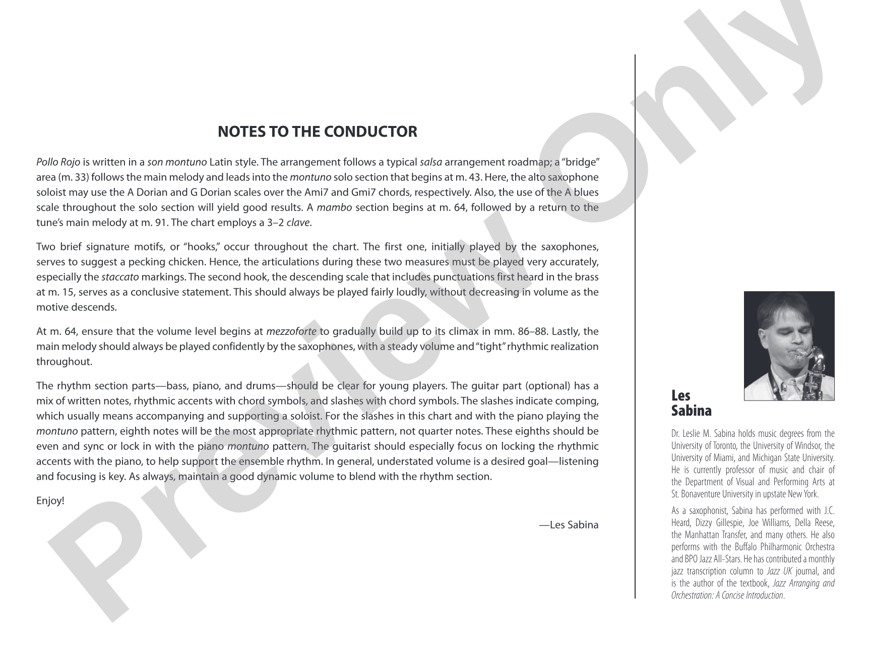 Pollo Rojo: Jazz Ensemble Conductor Score & Parts