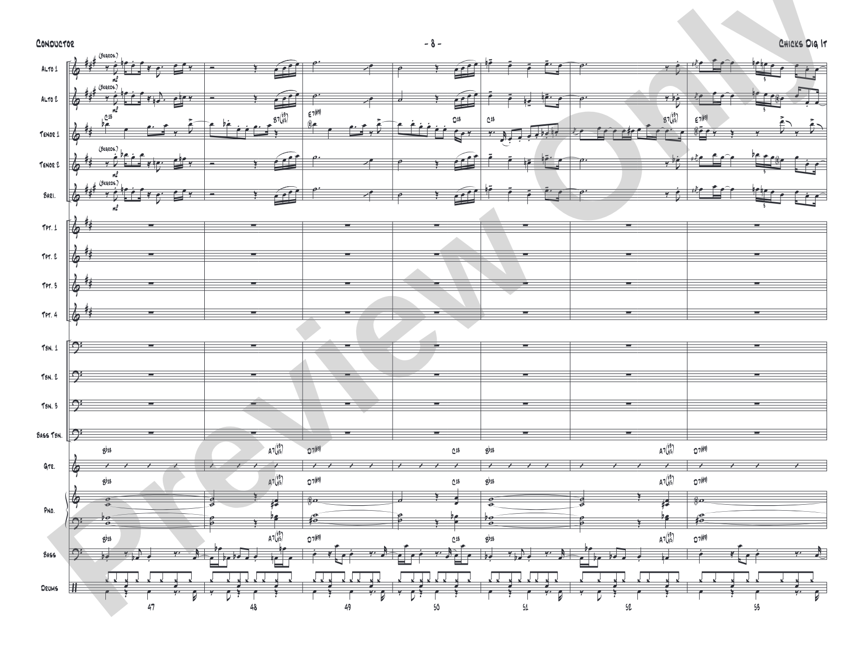Chicks Dig It: Jazz Ensemble Conductor Score & Parts