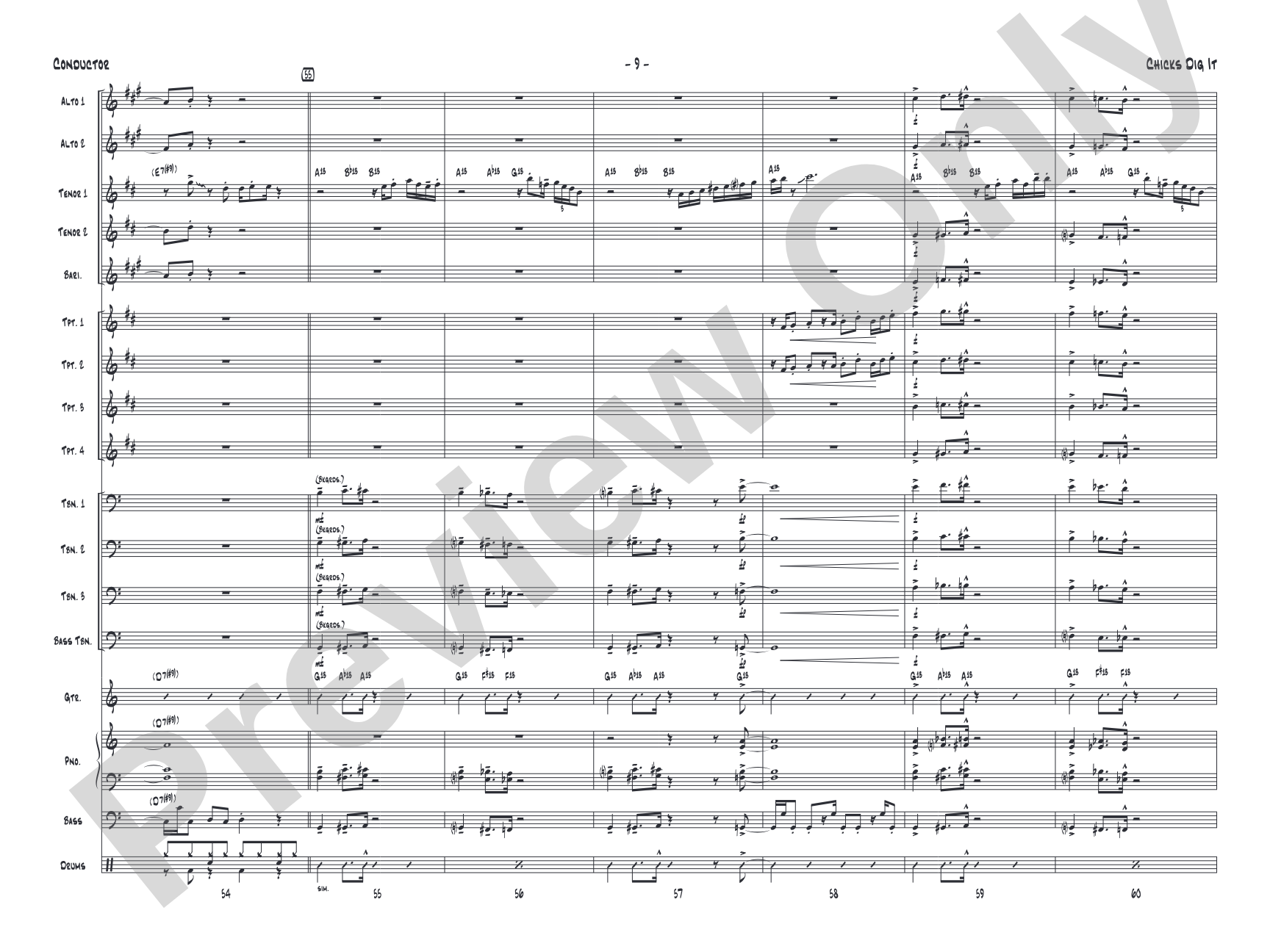 Chicks Dig It: Jazz Ensemble Conductor Score & Parts