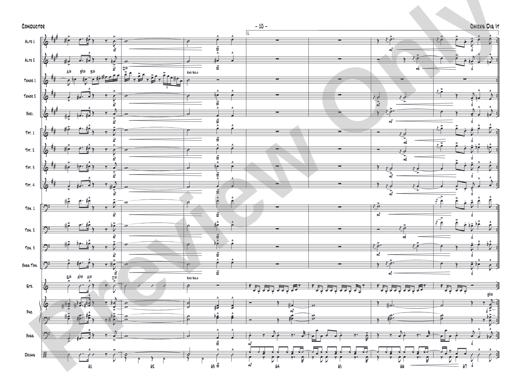 Chicks Dig It: Jazz Ensemble Conductor Score & Parts