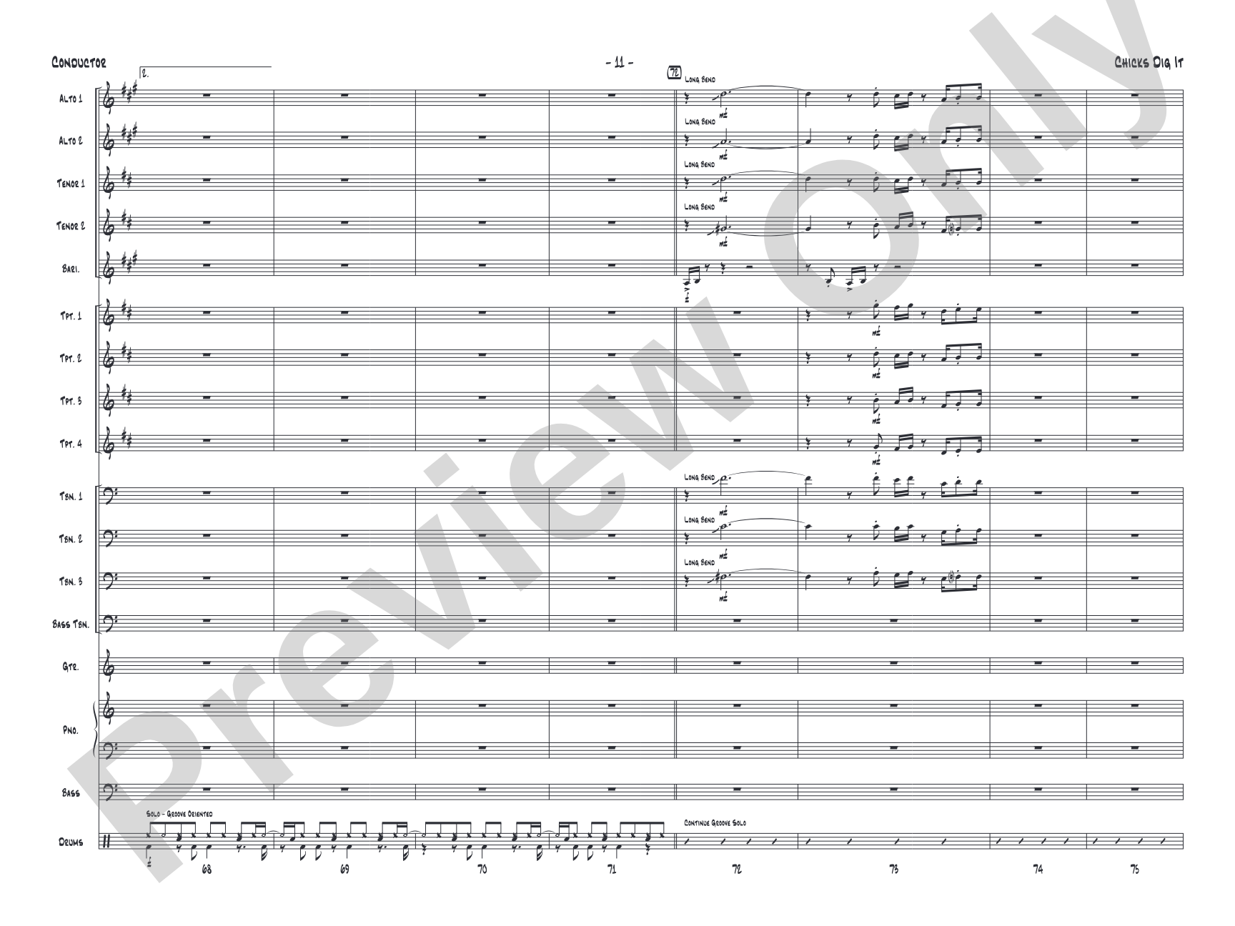 Chicks Dig It: Jazz Ensemble Conductor Score & Parts