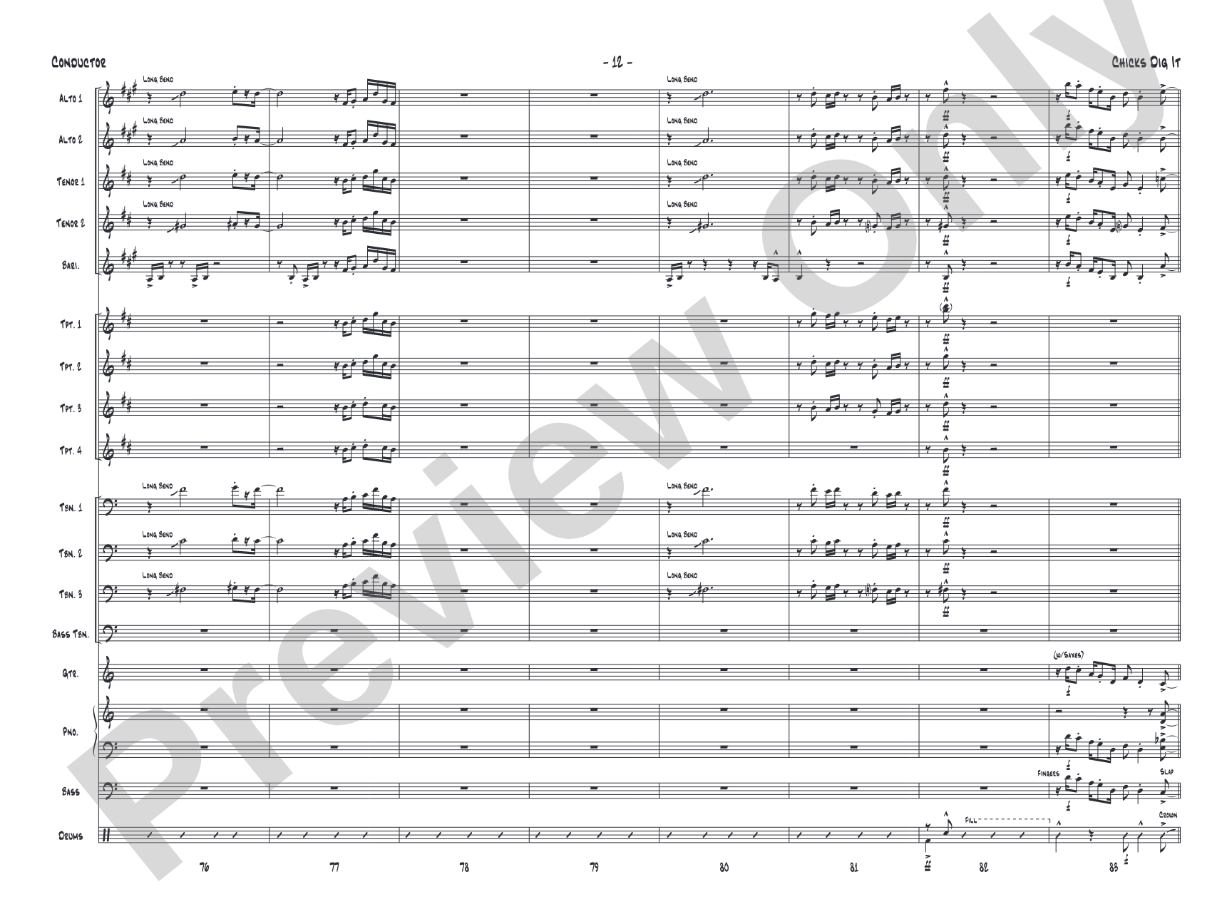 Chicks Dig It: Jazz Ensemble Conductor Score & Parts