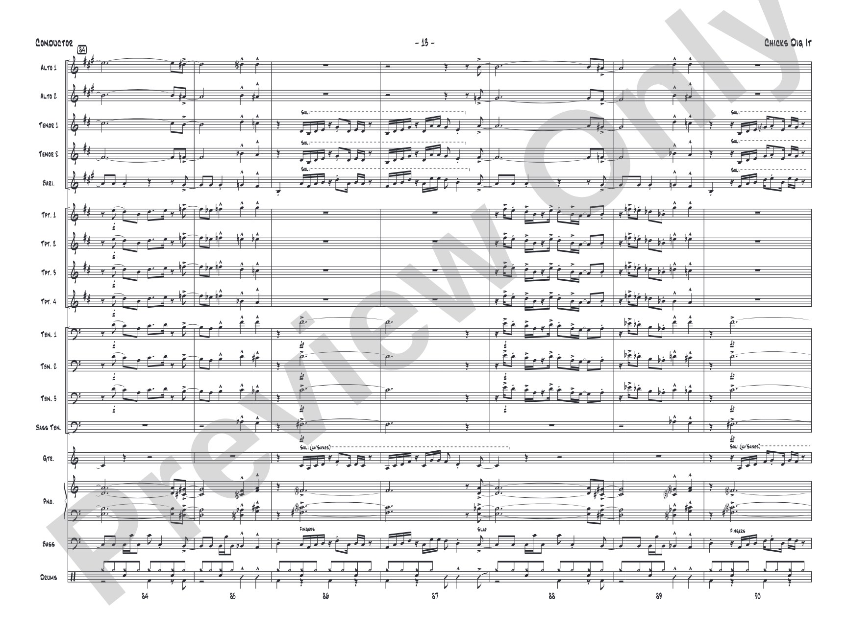 Chicks Dig It: Jazz Ensemble Conductor Score & Parts