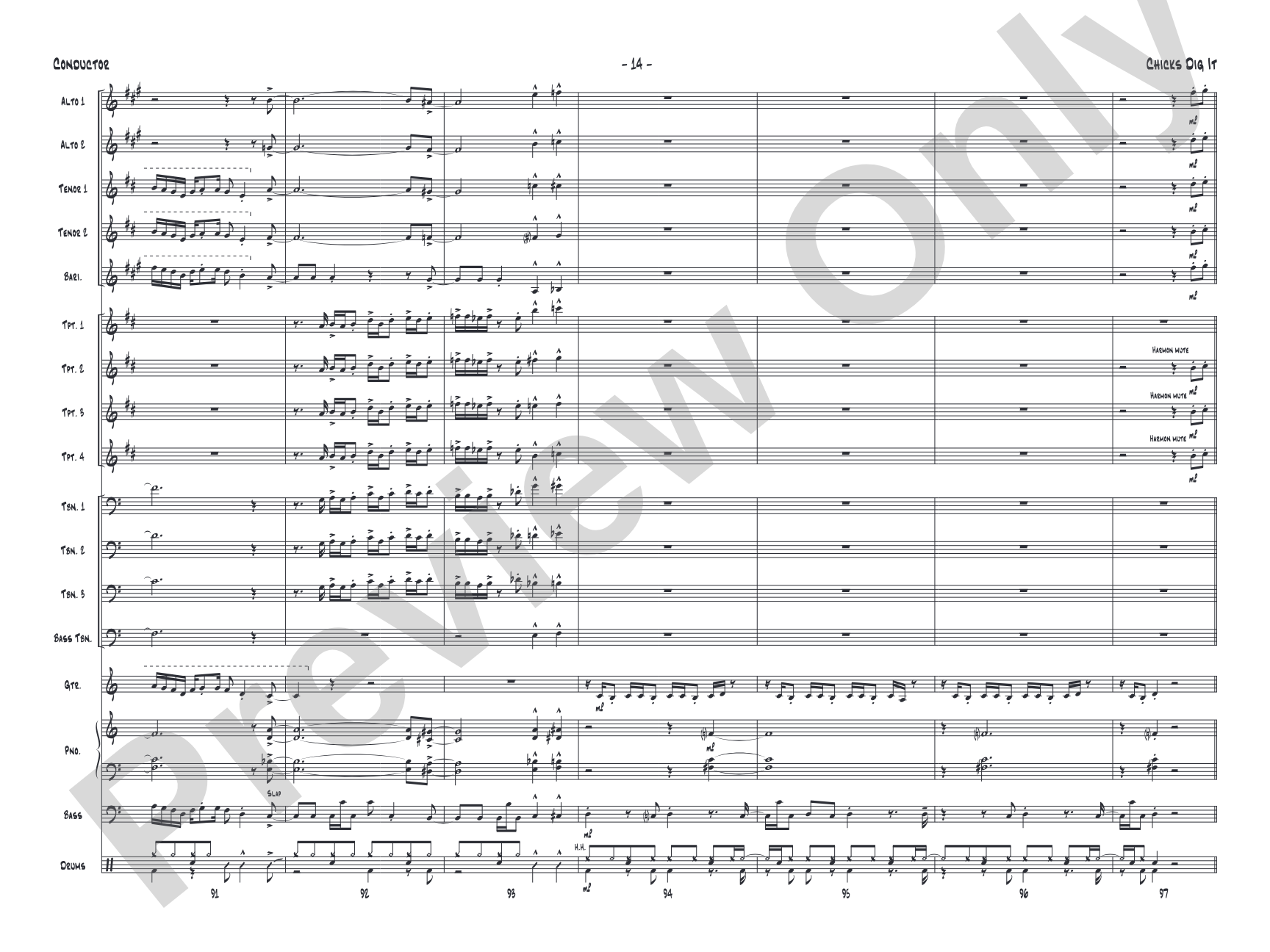 Chicks Dig It: Jazz Ensemble Conductor Score & Parts