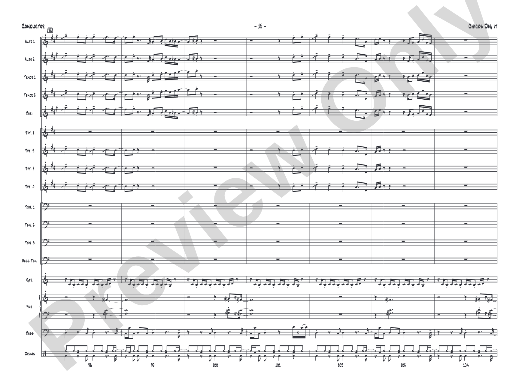 Chicks Dig It: Jazz Ensemble Conductor Score & Parts