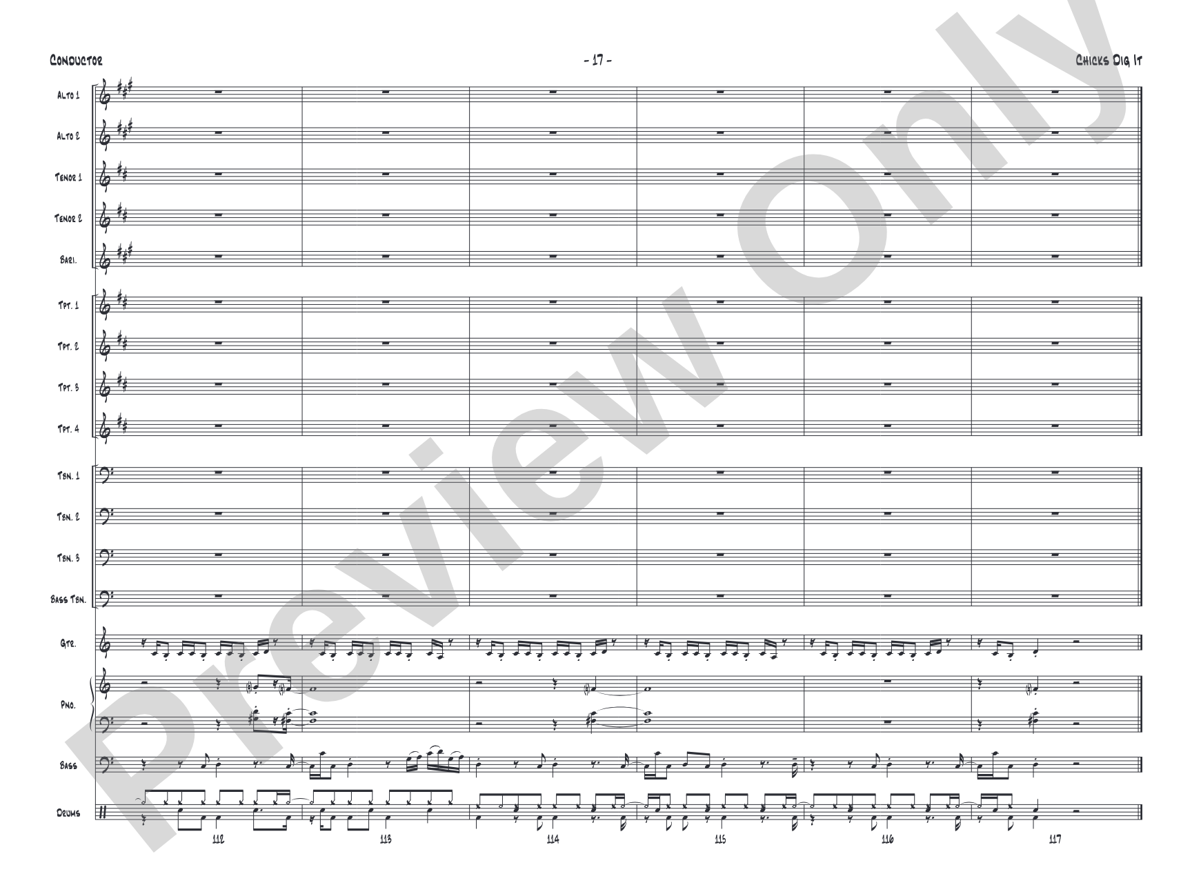 Chicks Dig It: Jazz Ensemble Conductor Score & Parts
