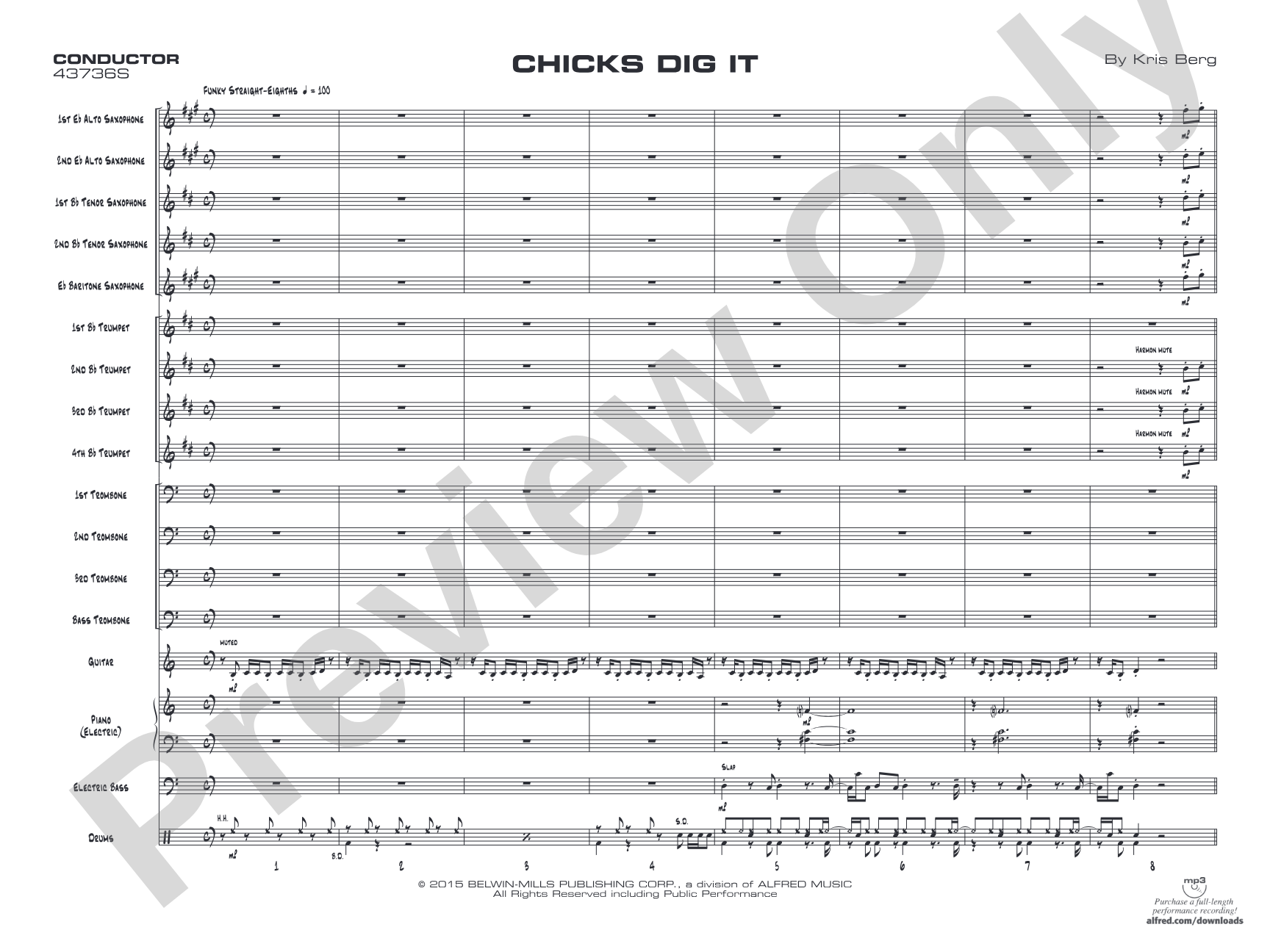 Chicks Dig It: Jazz Ensemble Conductor Score & Parts