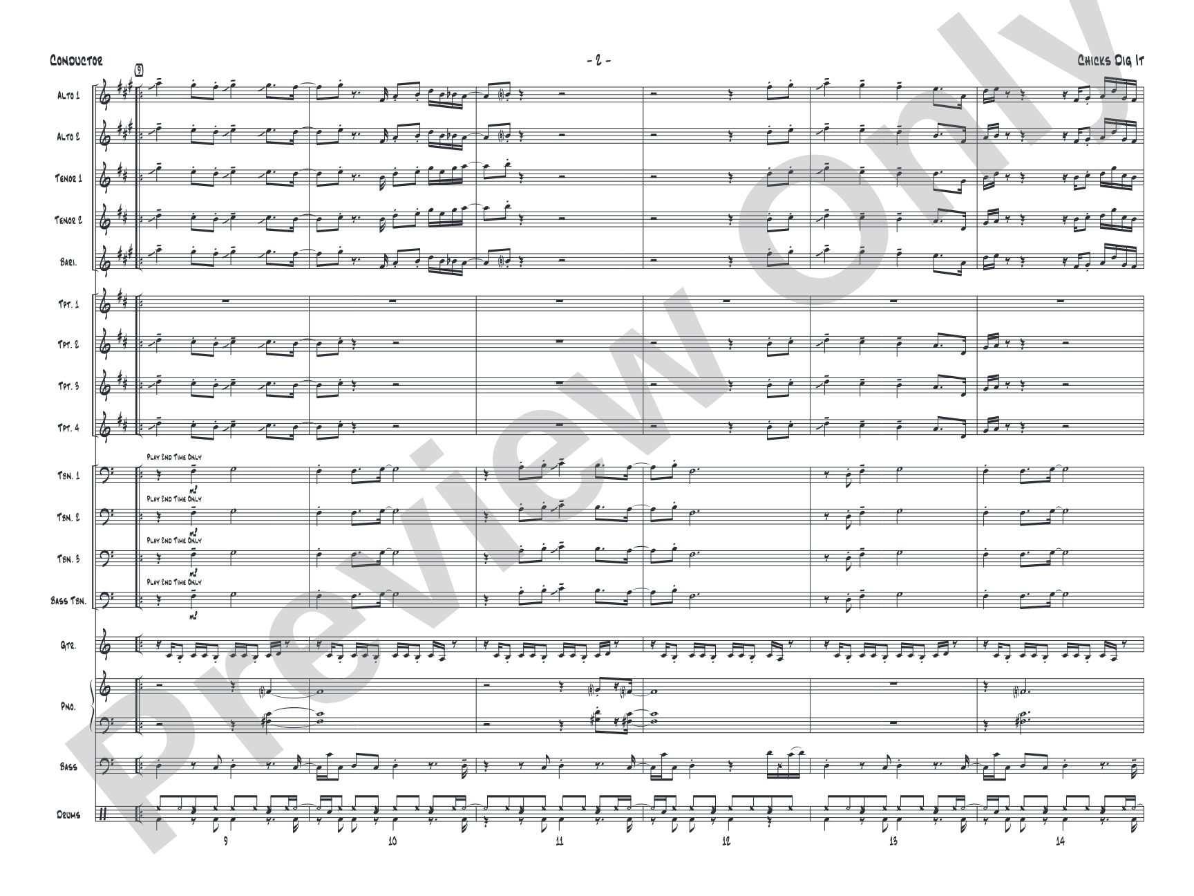 Chicks Dig It: Jazz Ensemble Conductor Score & Parts