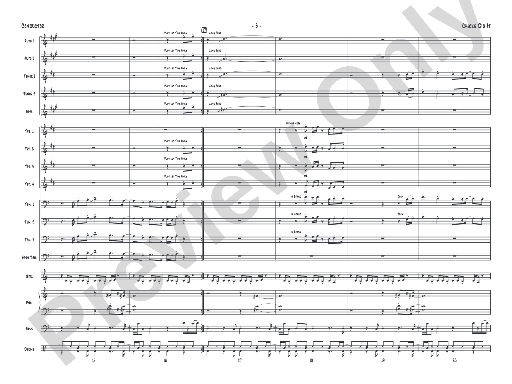 Chicks Dig It: Jazz Ensemble Conductor Score & Parts
