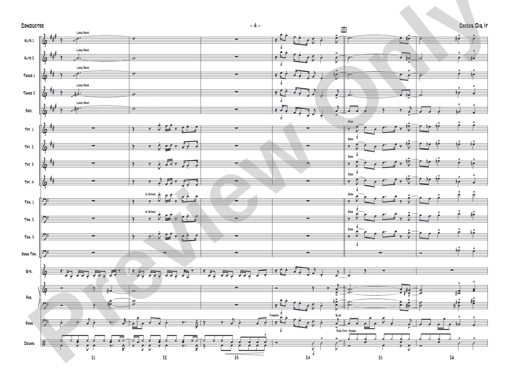 Chicks Dig It: Jazz Ensemble Conductor Score & Parts