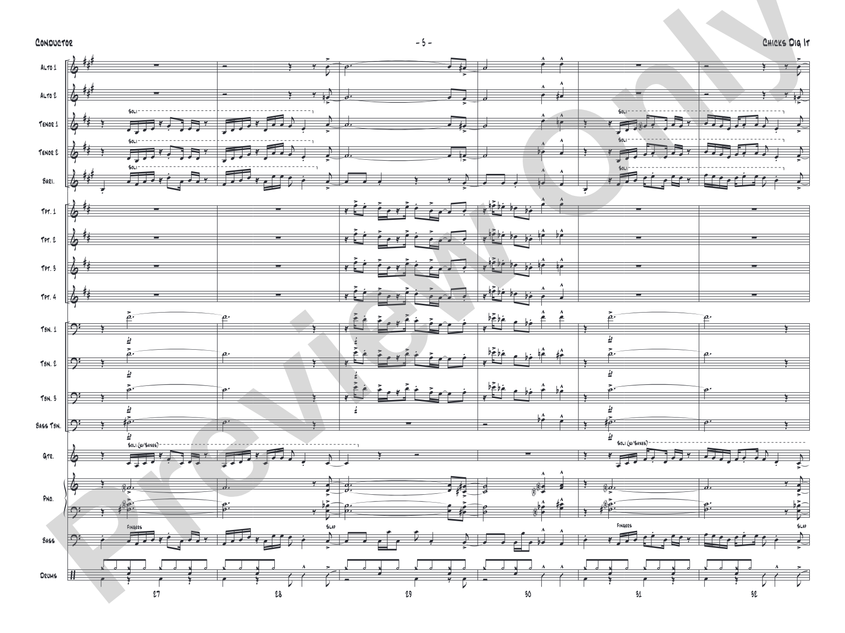Chicks Dig It: Jazz Ensemble Conductor Score & Parts
