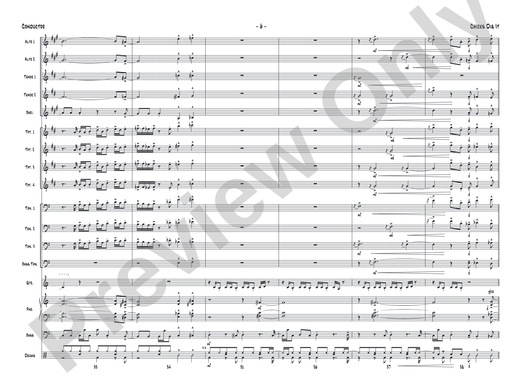 Chicks Dig It: Jazz Ensemble Conductor Score & Parts