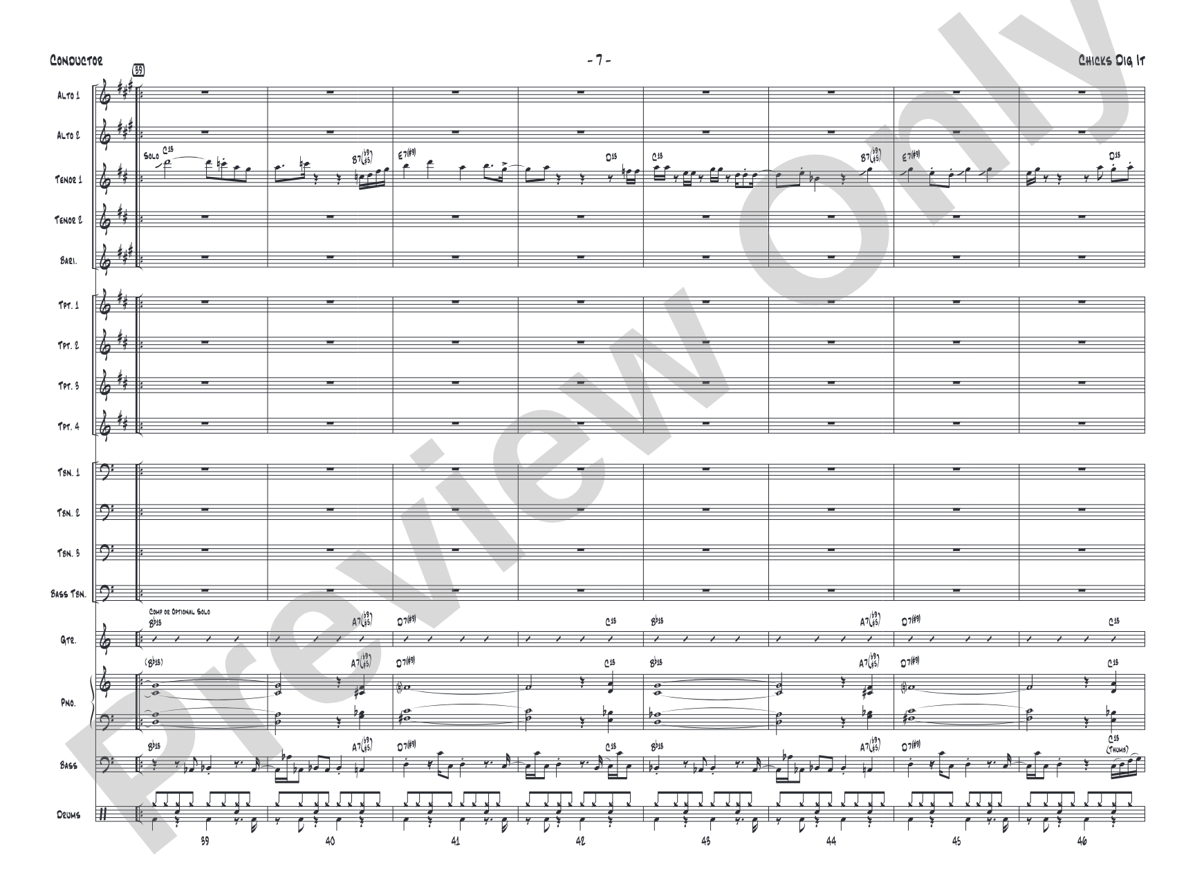 Chicks Dig It: Jazz Ensemble Conductor Score & Parts