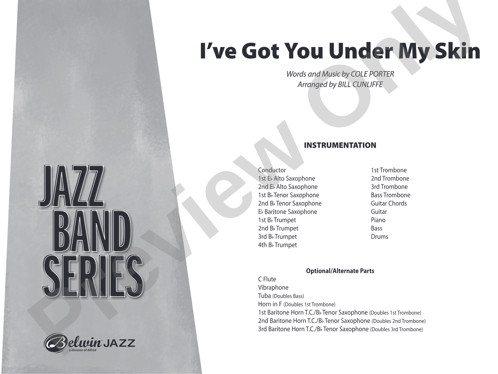 I've Got You Under My Skin: Jazz Ensemble Conductor Score & Parts