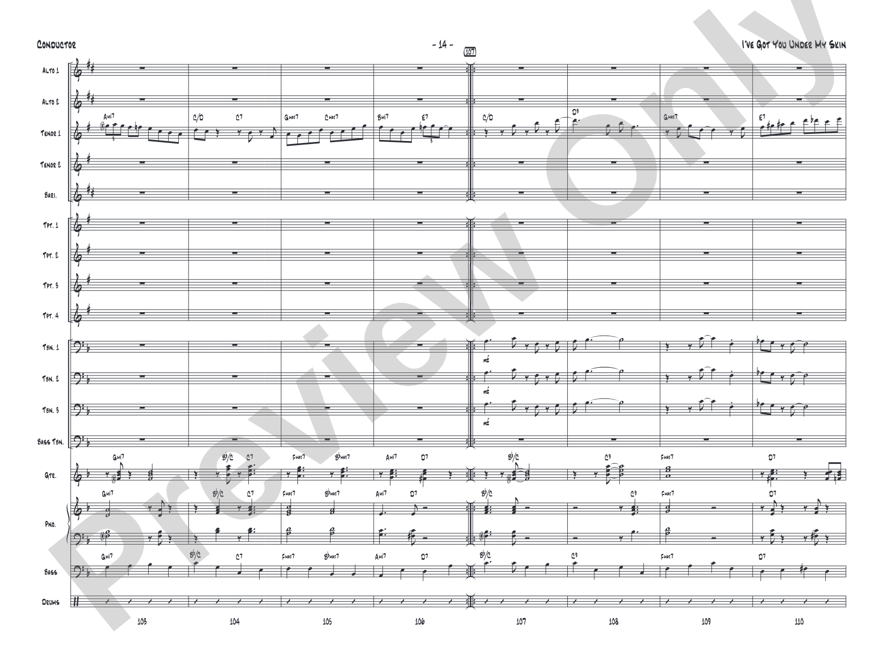 I've Got You Under My Skin: Jazz Ensemble Conductor Score & Parts