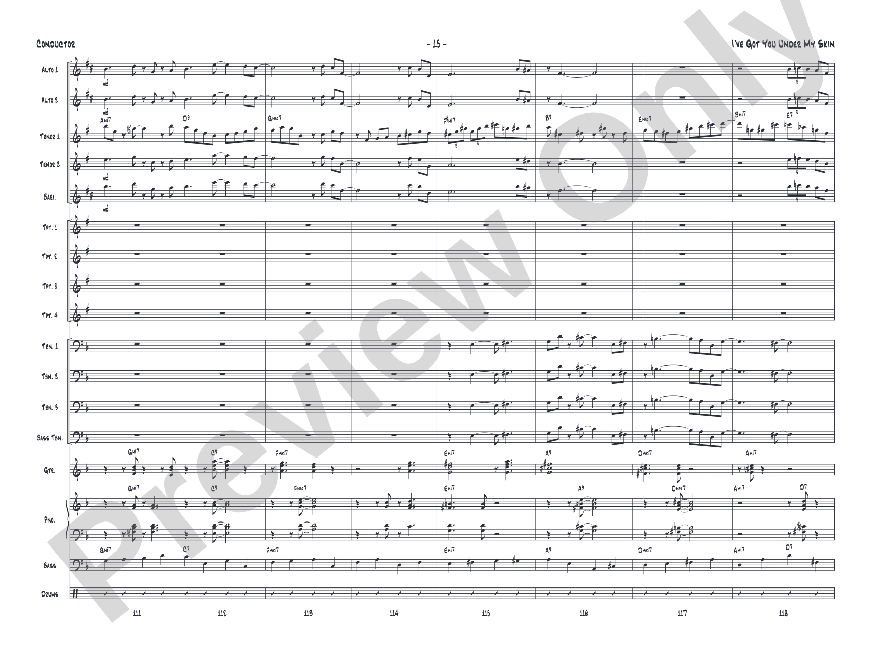 I've Got You Under My Skin: Jazz Ensemble Conductor Score & Parts