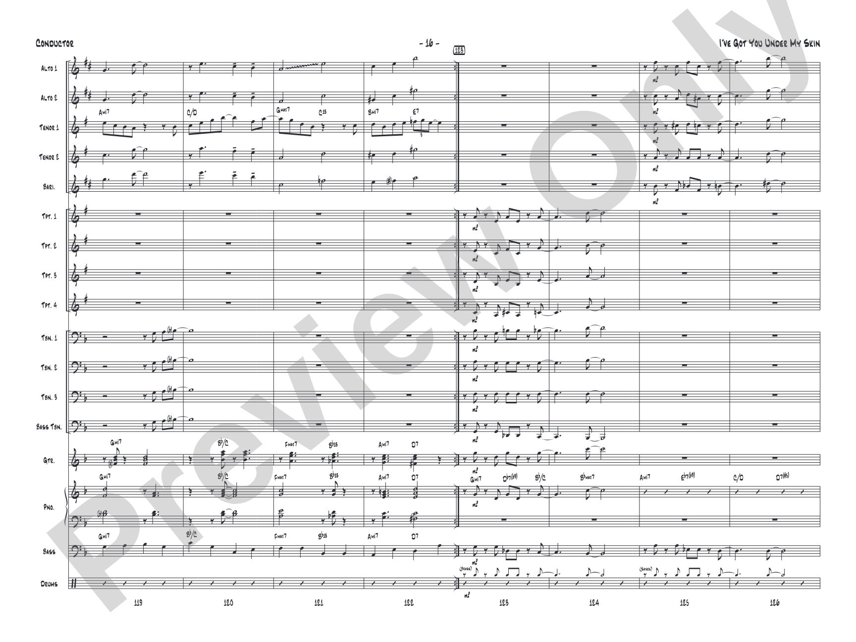 I've Got You Under My Skin: Jazz Ensemble Conductor Score & Parts