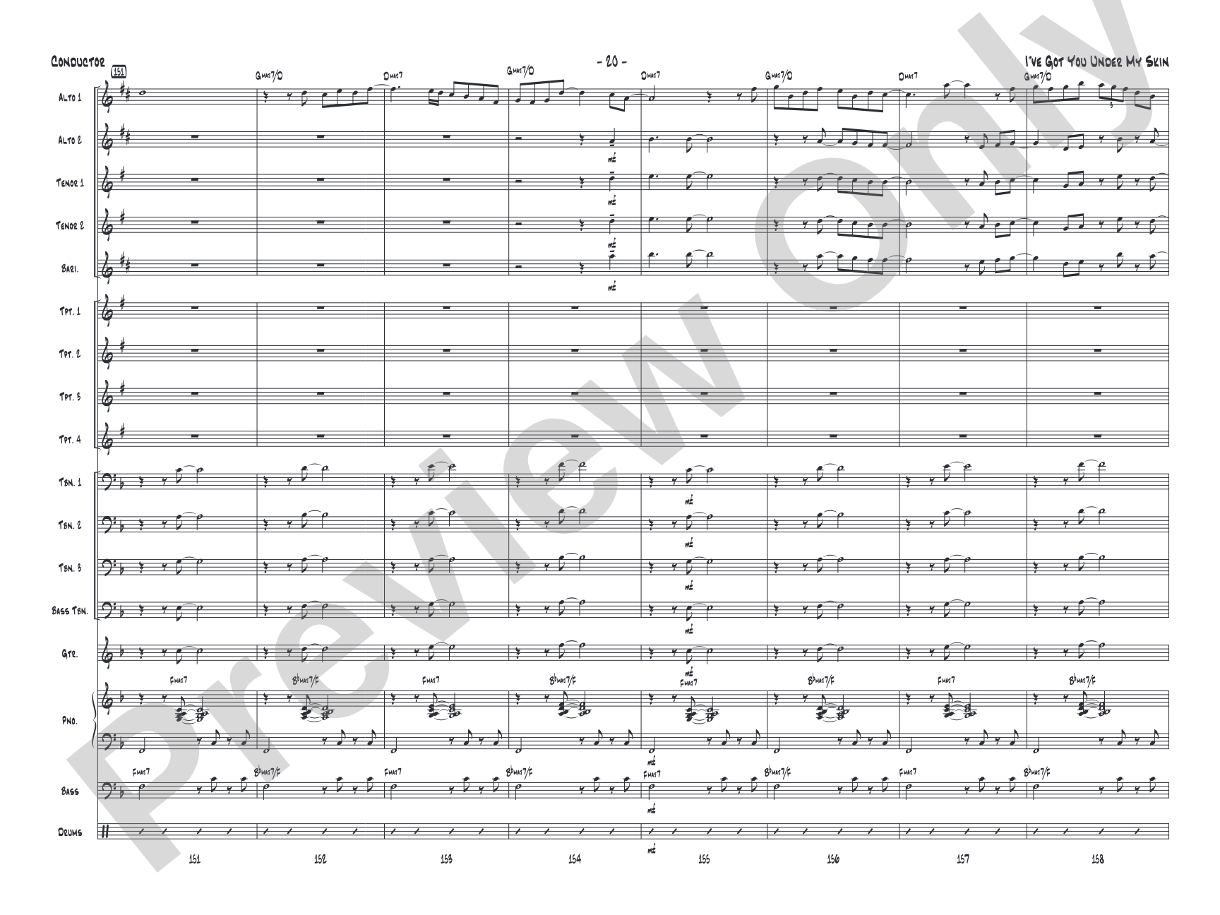 I've Got You Under My Skin: Jazz Ensemble Conductor Score & Parts