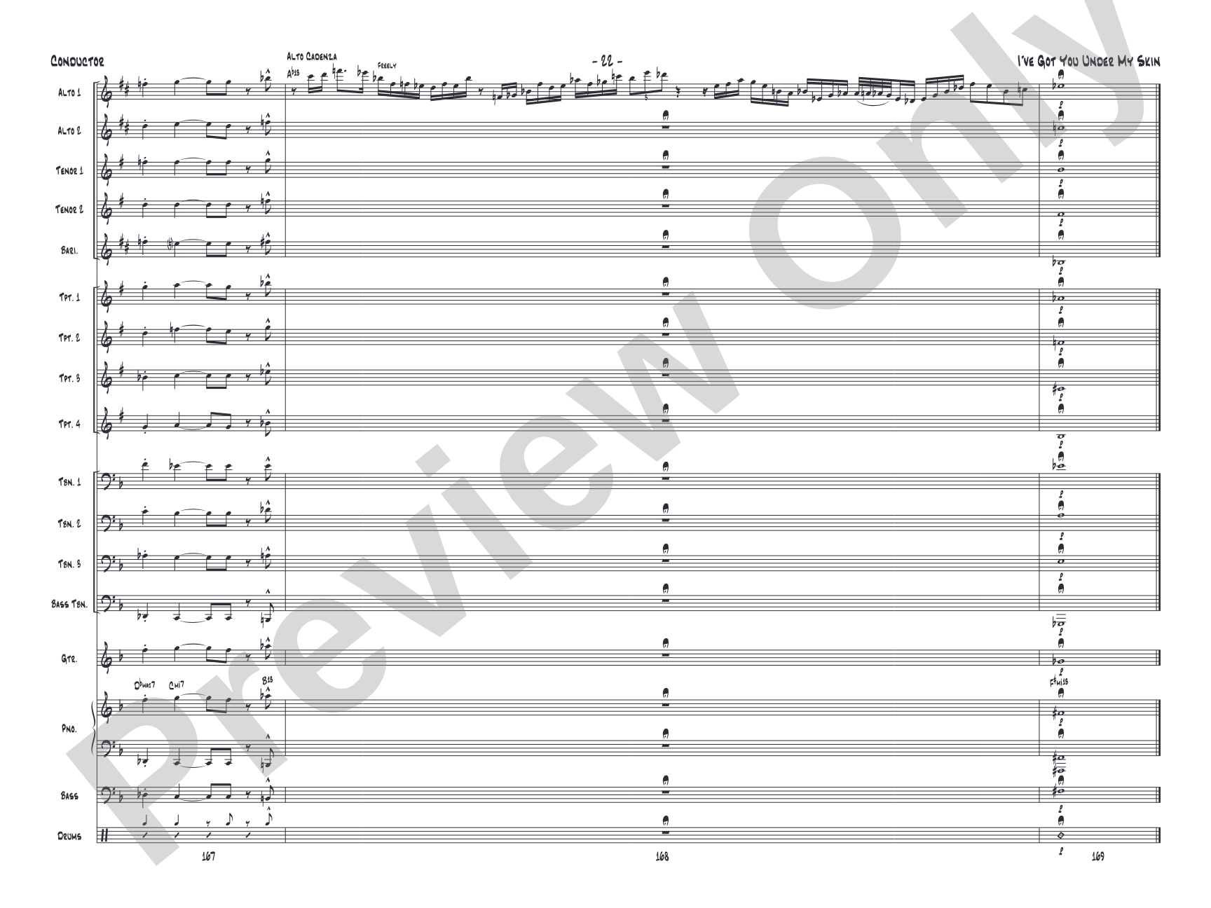 I've Got You Under My Skin: Jazz Ensemble Conductor Score & Parts