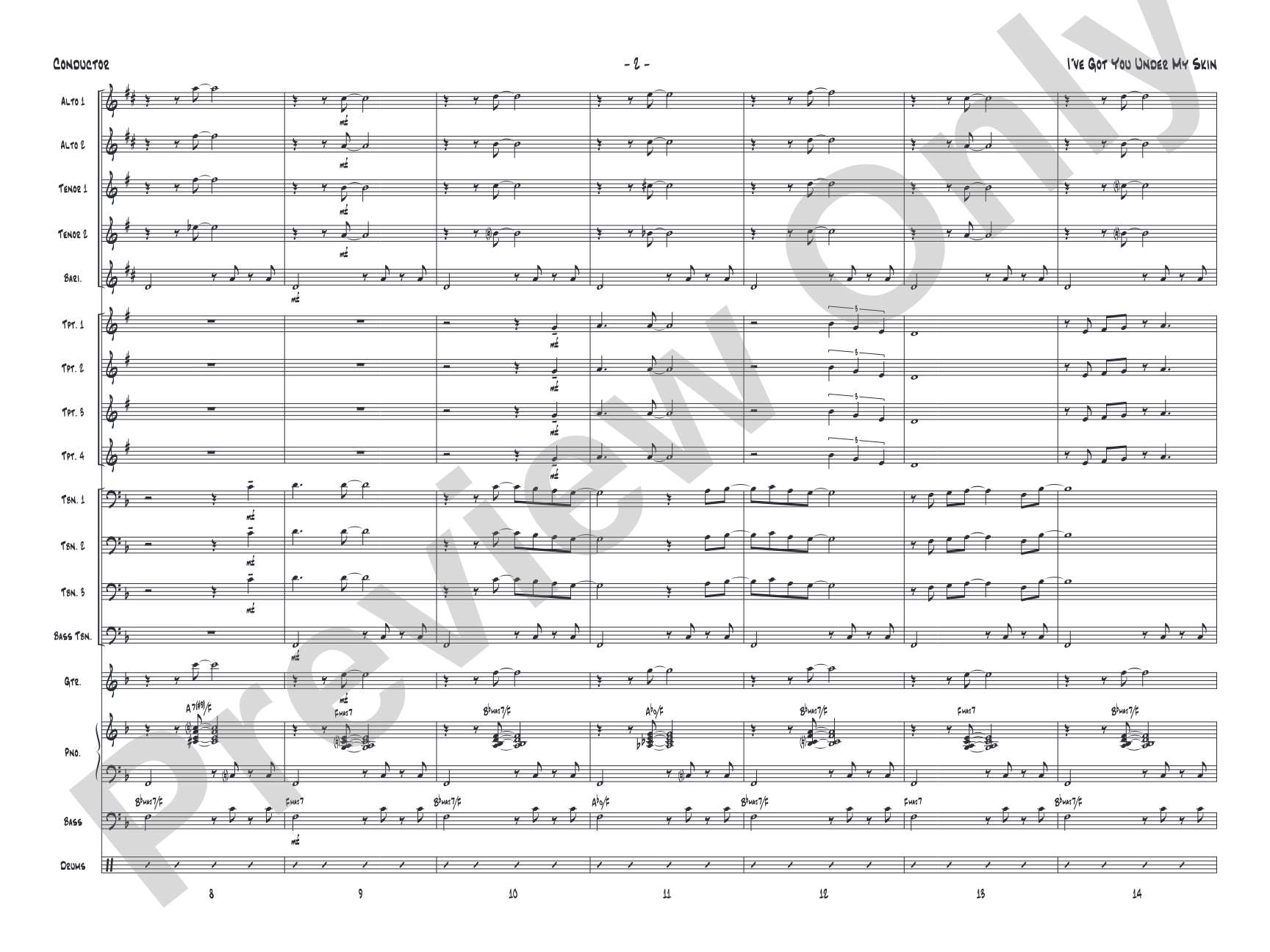 I've Got You Under My Skin: Jazz Ensemble Conductor Score & Parts