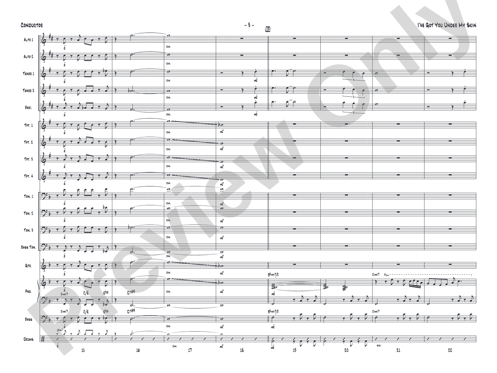 I've Got You Under My Skin: Jazz Ensemble Conductor Score & Parts