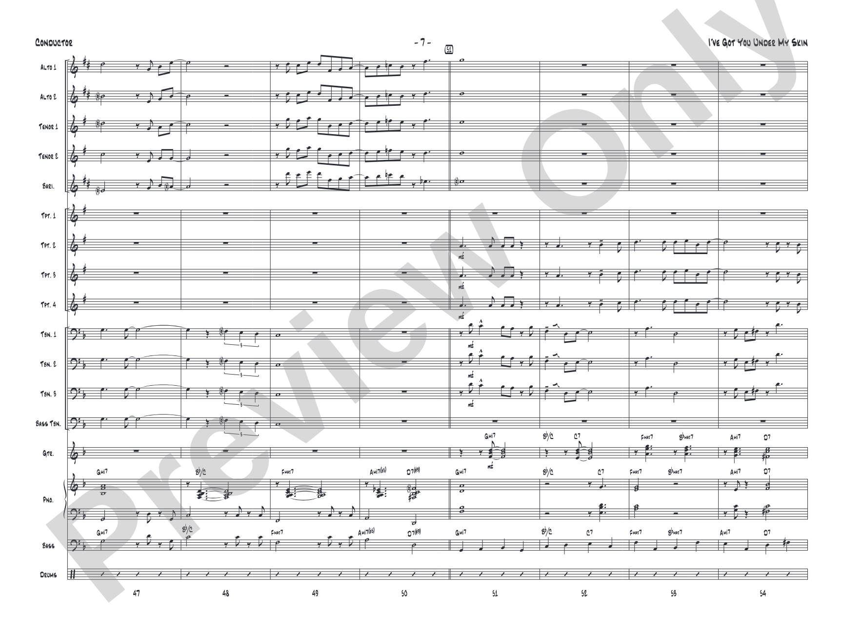 I've Got You Under My Skin: Jazz Ensemble Conductor Score & Parts