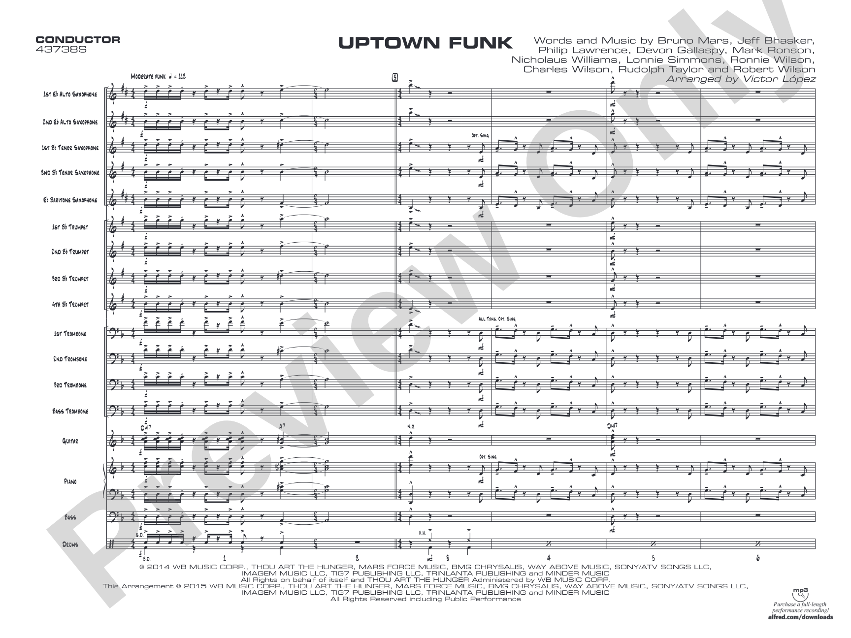 Uptown Funk: Score