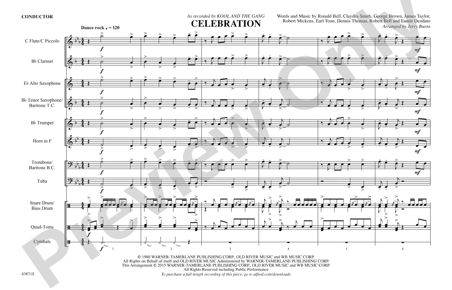 Celebration: Marching Band Conductor Score & Parts