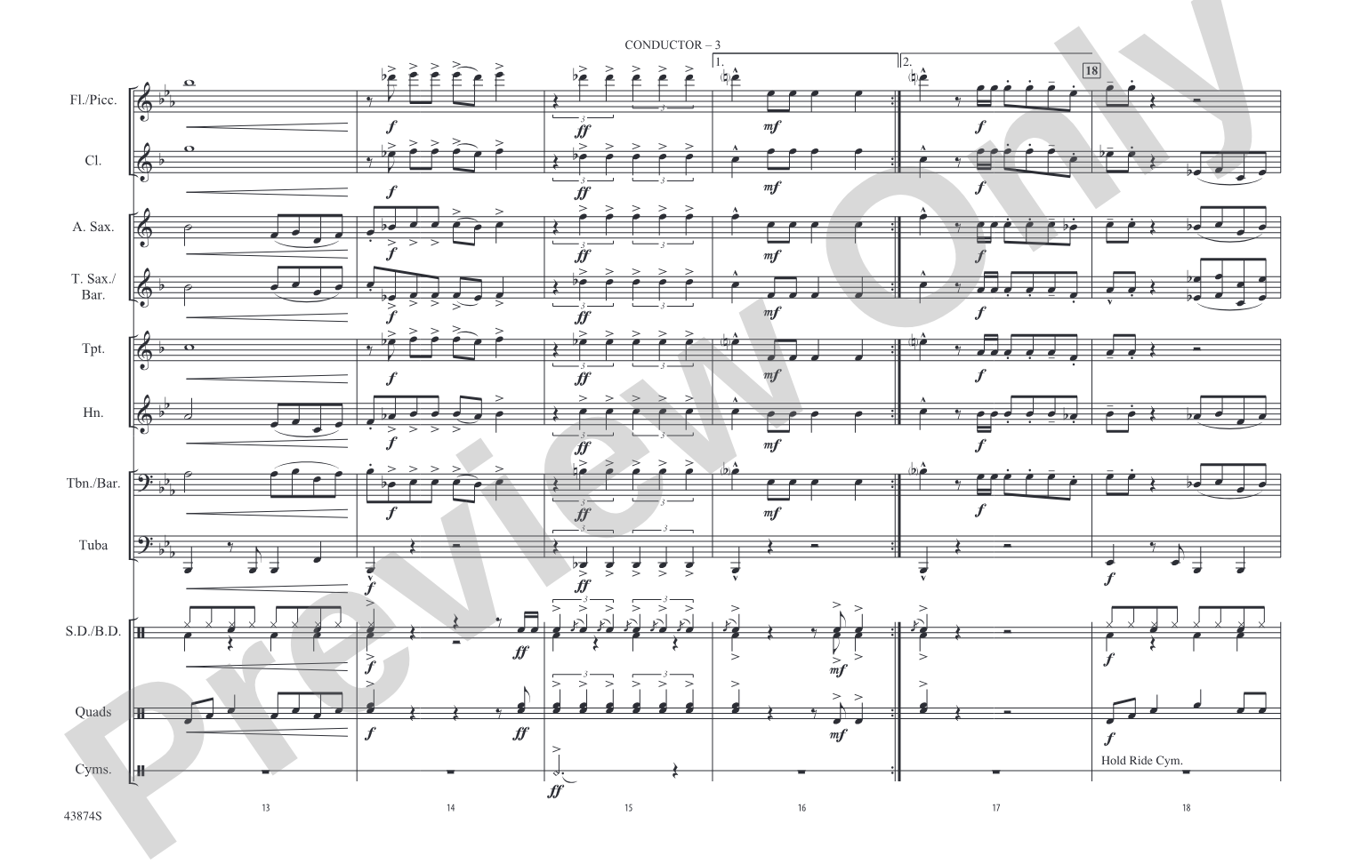 Out of Sight: Marching Band Conductor Score & Parts