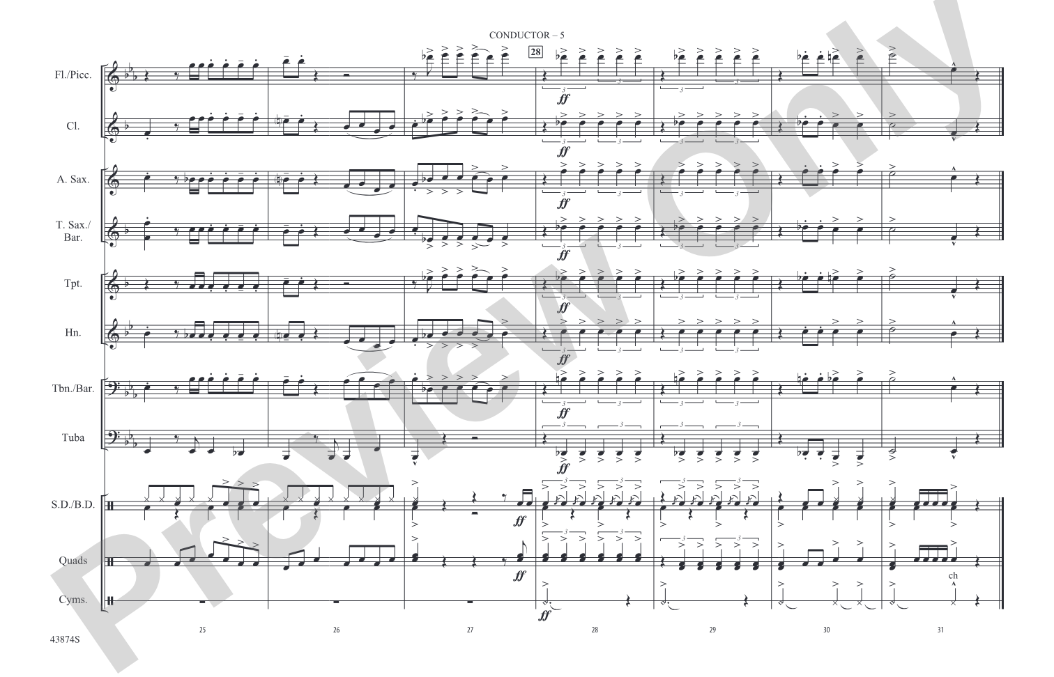 Out of Sight: Marching Band Conductor Score & Parts